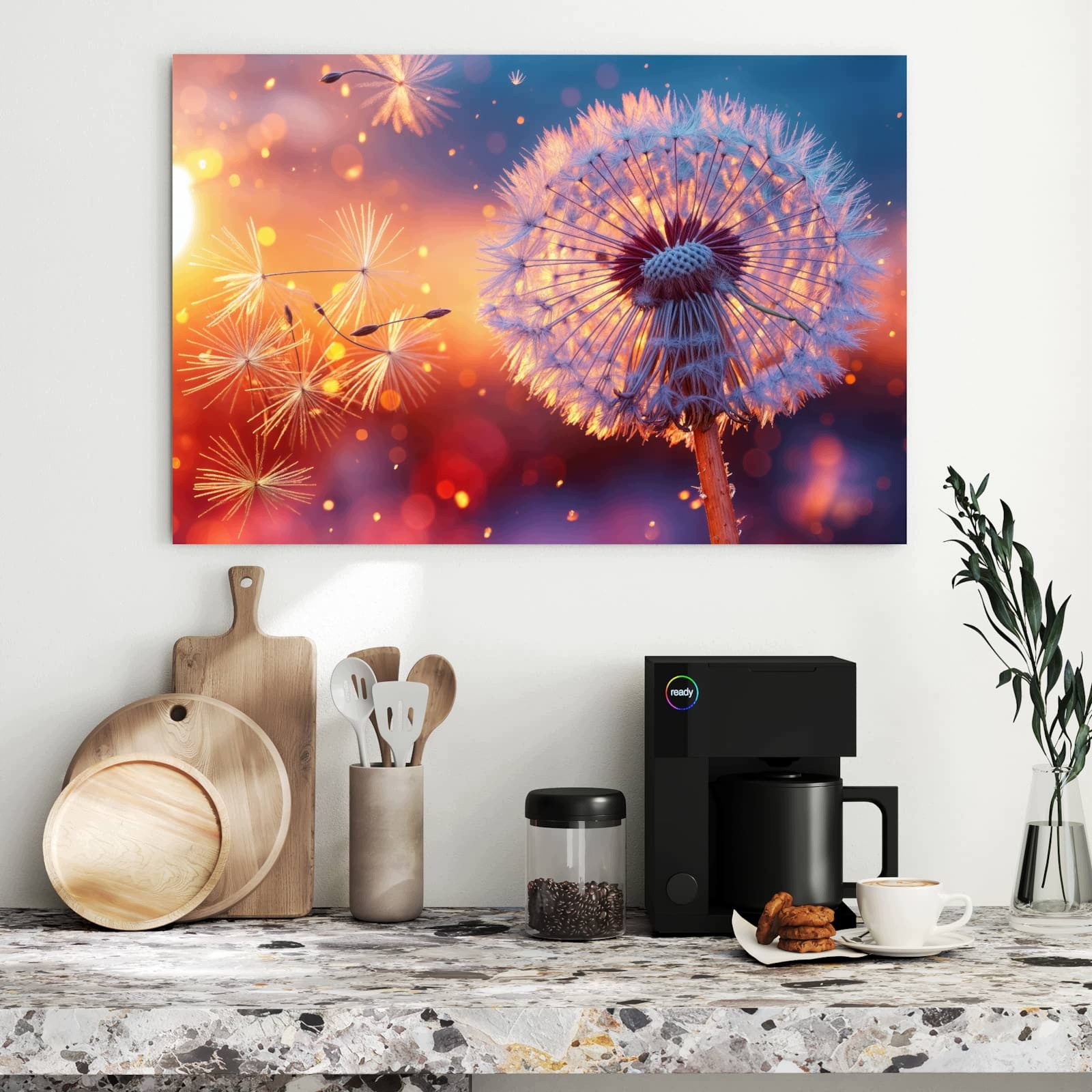 Magnetická tabule – obraz na zeď Pampeliška při západu slunce | 90 × 60 cm