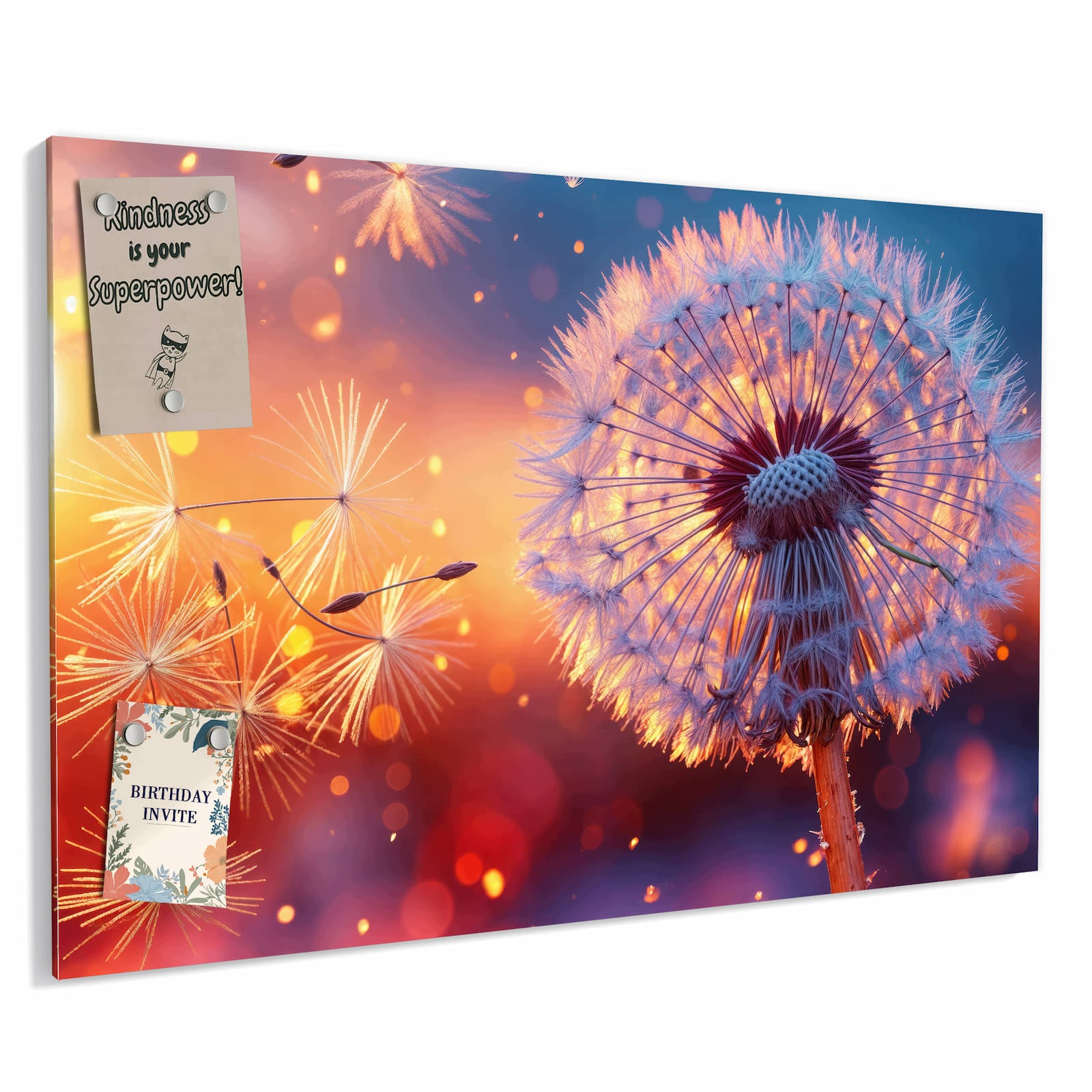 Magnetická tabule – obraz na zeď Pampeliška při západu slunce | 90 × 60 cm