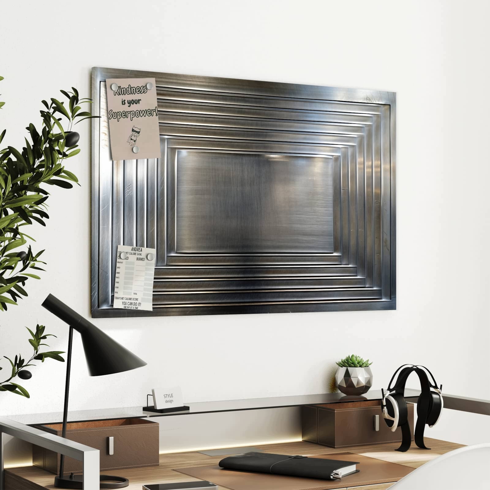 Magnetická tabule – obraz na zeď Kovový rám | 90 × 60 cm