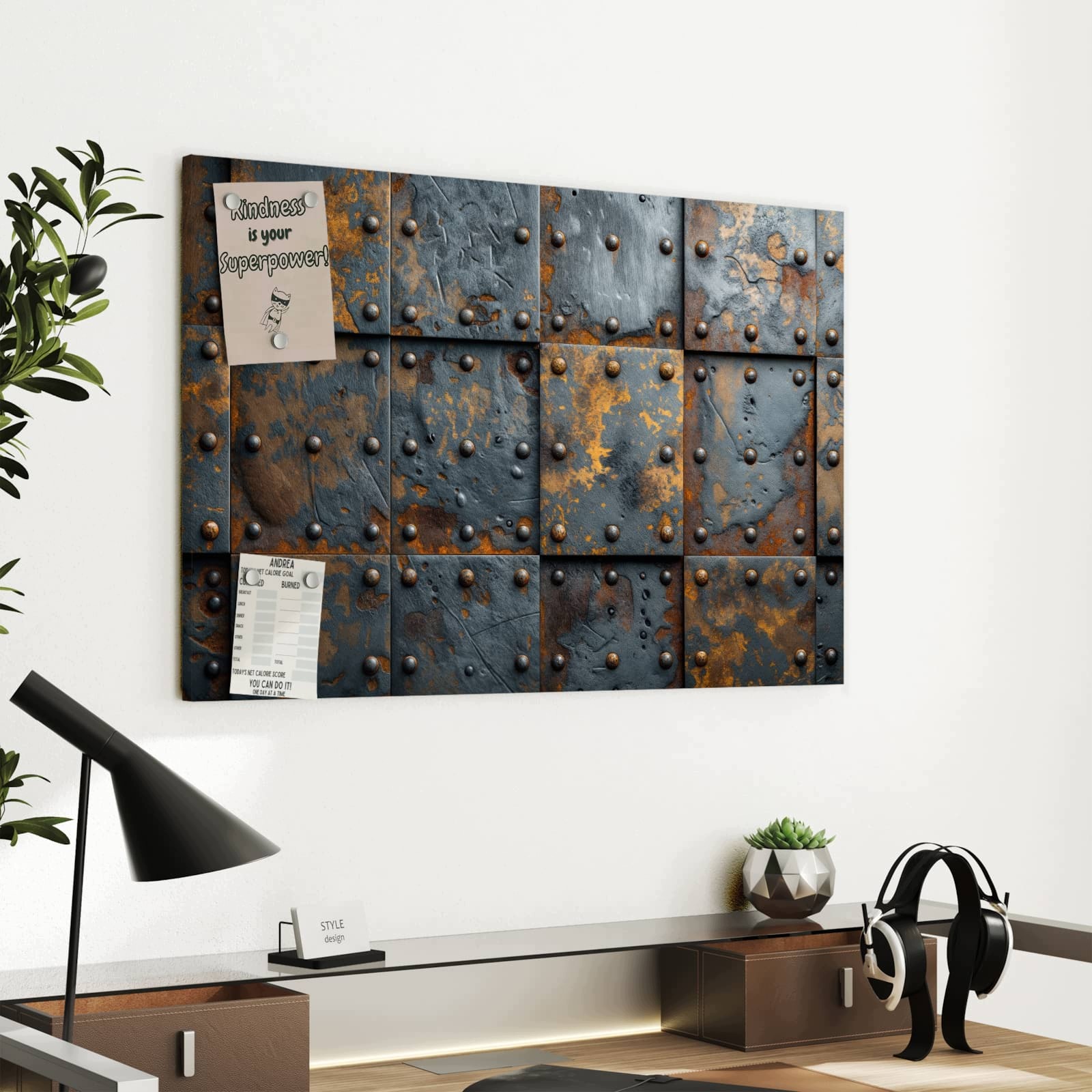 Magnetická tabule – obraz na zeď Vintage železné desky | 60 × 40 cm