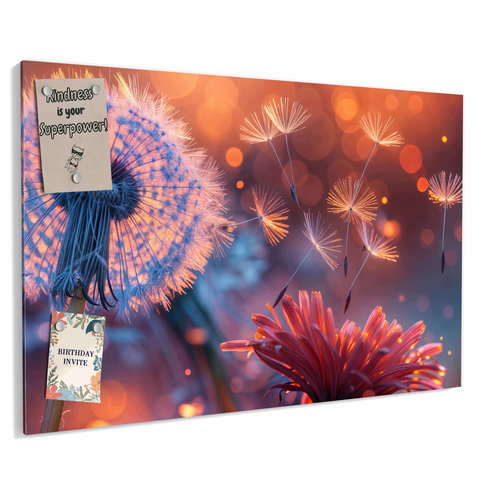 Magnetická tabule – obraz na zeď Zářící pampeliška | 60 × 40 cm