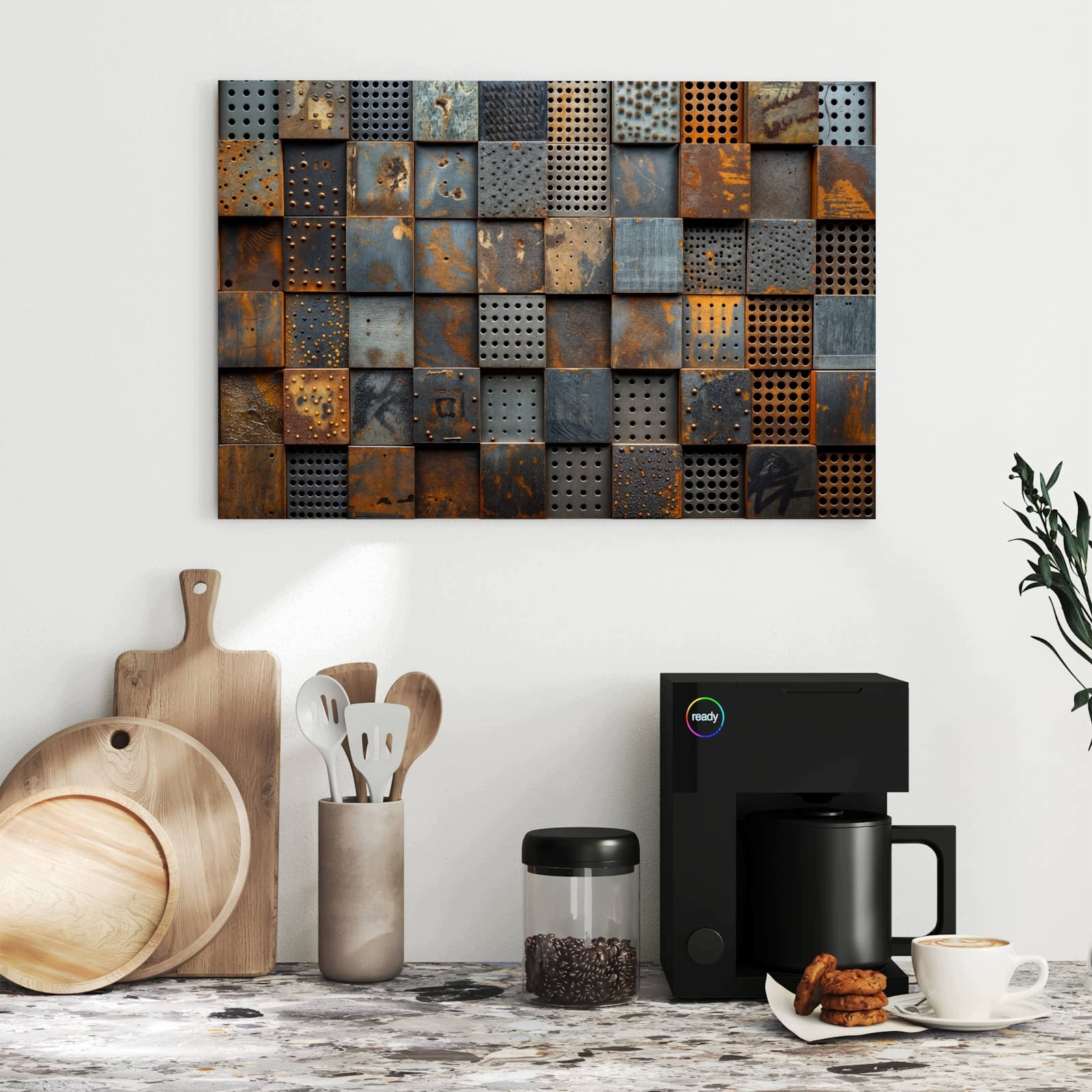Magnetická tabule – obraz na zeď Perforované kovové desky | 60 × 40 cm