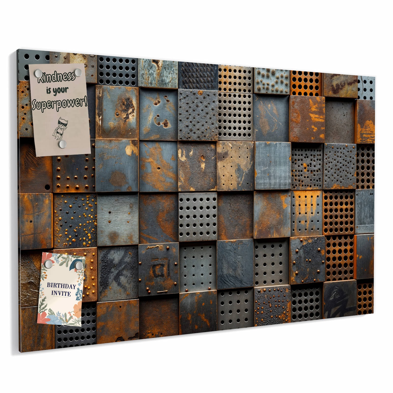 Magnetická tabule – obraz na zeď Perforované kovové desky | 60 × 40 cm