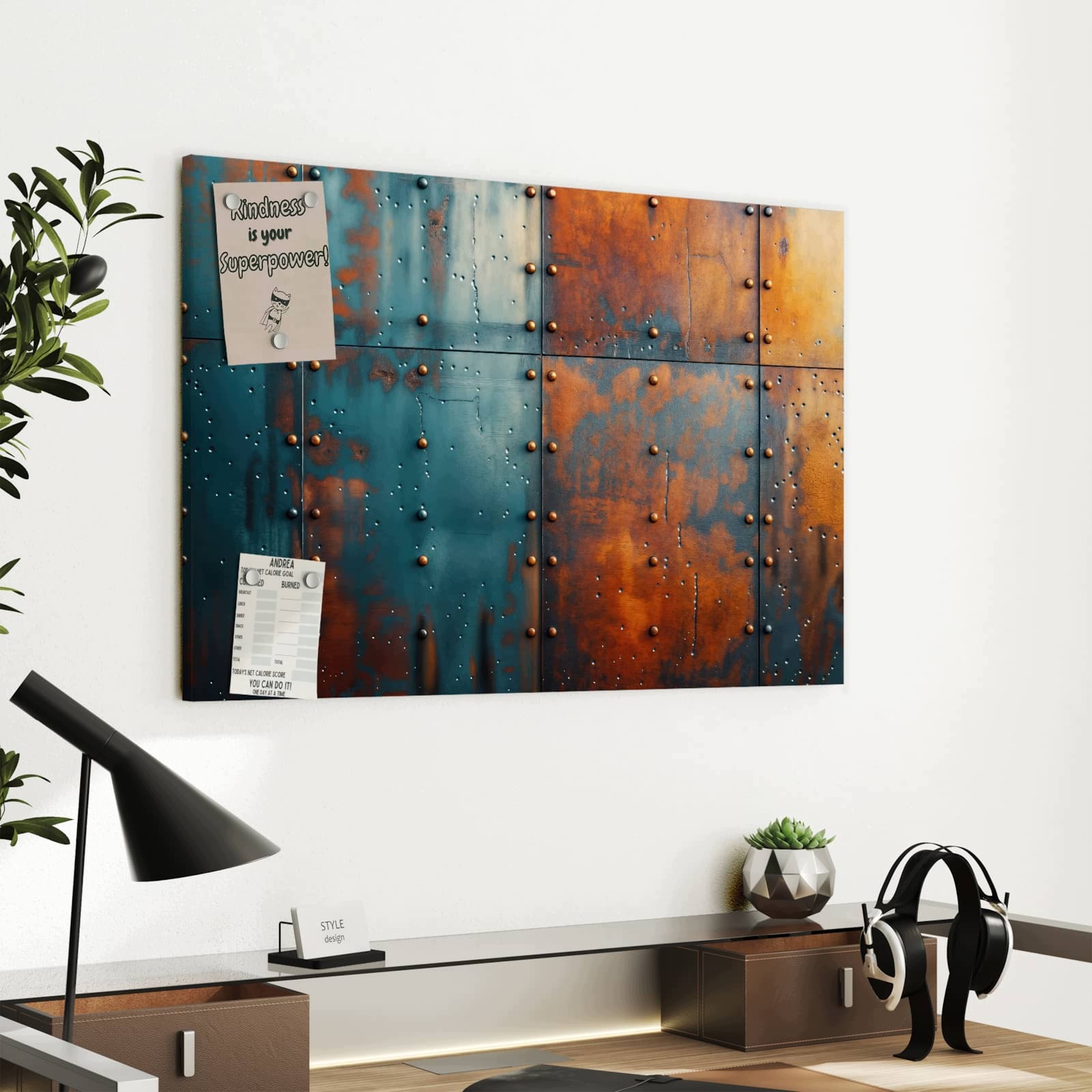 Magnetická tabule – obraz na zeď Industriální design | 60 × 40 cm