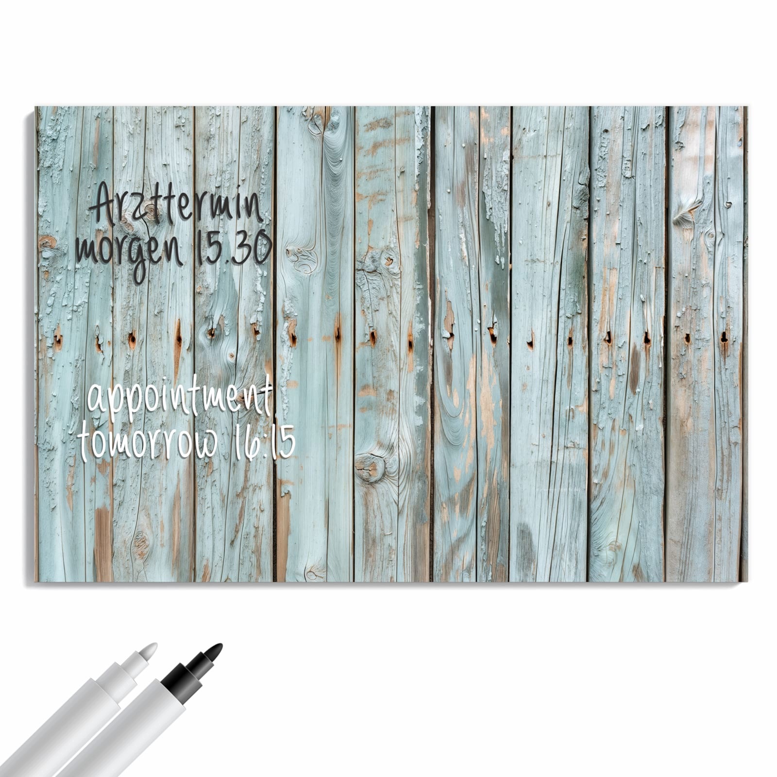 Magnetická tabule – obraz na zeď Světle modrá prkna | 90 × 60 cm