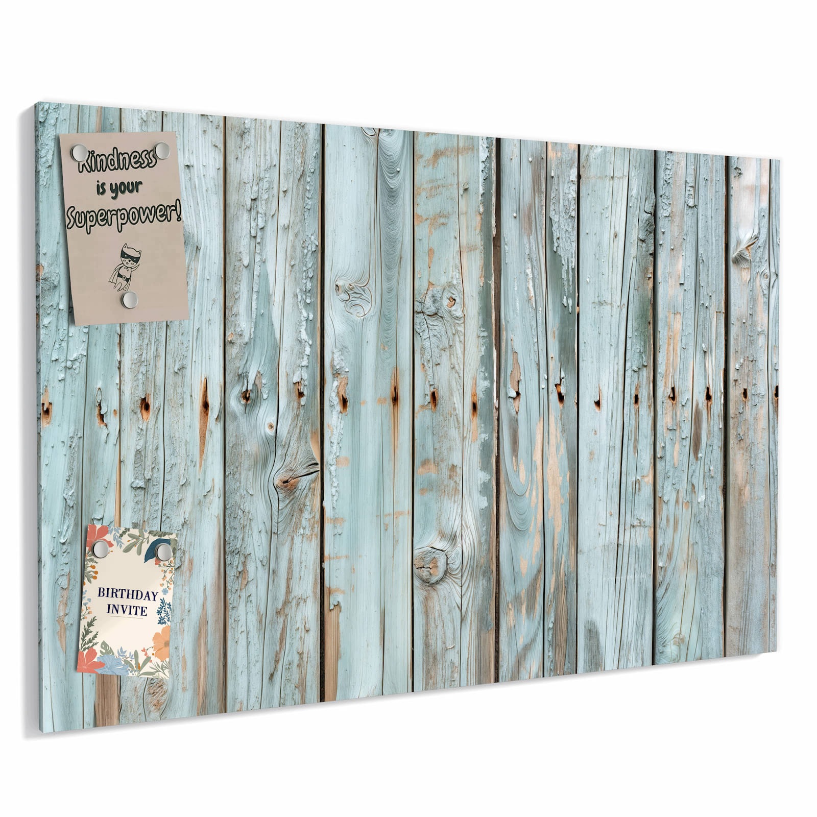 Magnetická tabule – obraz na zeď Světle modrá prkna | 90 × 60 cm