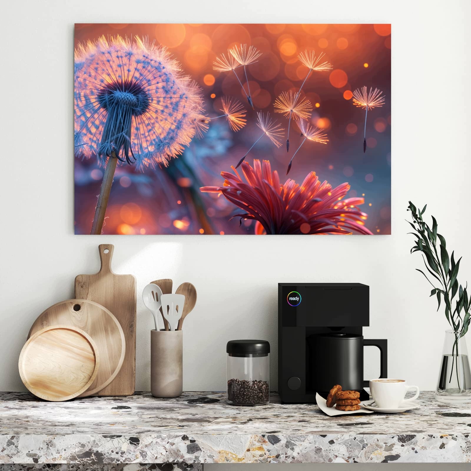 Magnetická tabule – obraz na zeď Zářící pampeliška | 90 × 60 cm