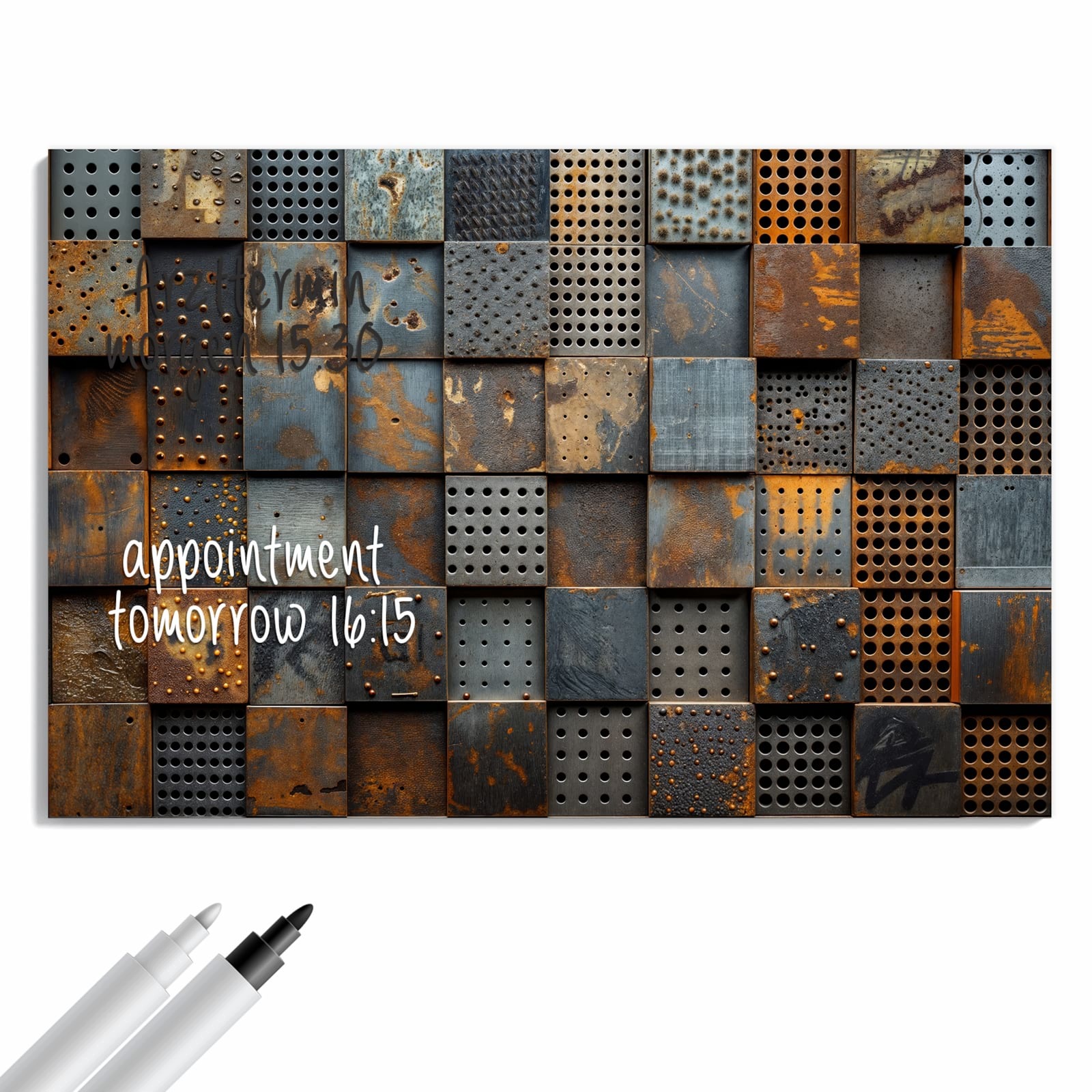 Magnetická tabule – obraz na zeď Perforované kovové desky | 90 × 60 cm