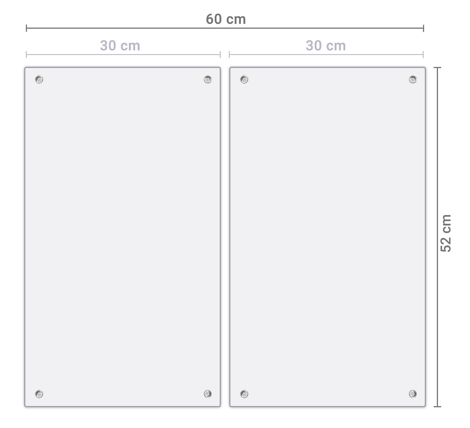 Skleněná ochranná deska za sporák a linku – Bylinky | 2 × 30 × 52 cm (sada 2 ks)