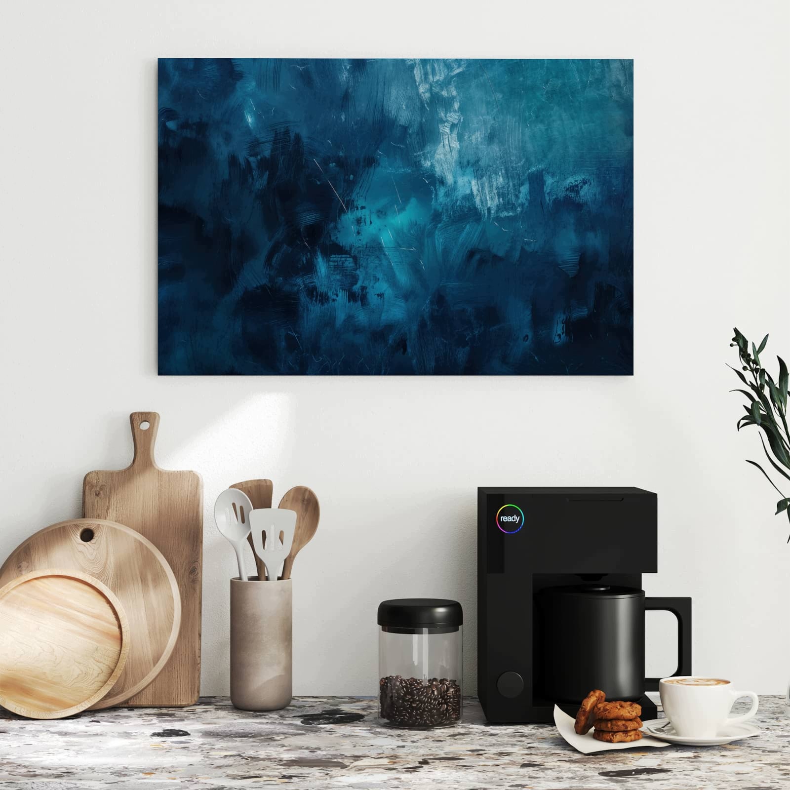 Magnetická tabule – obraz na zeď Abstraktní odstíny modré | 60 × 40 cm