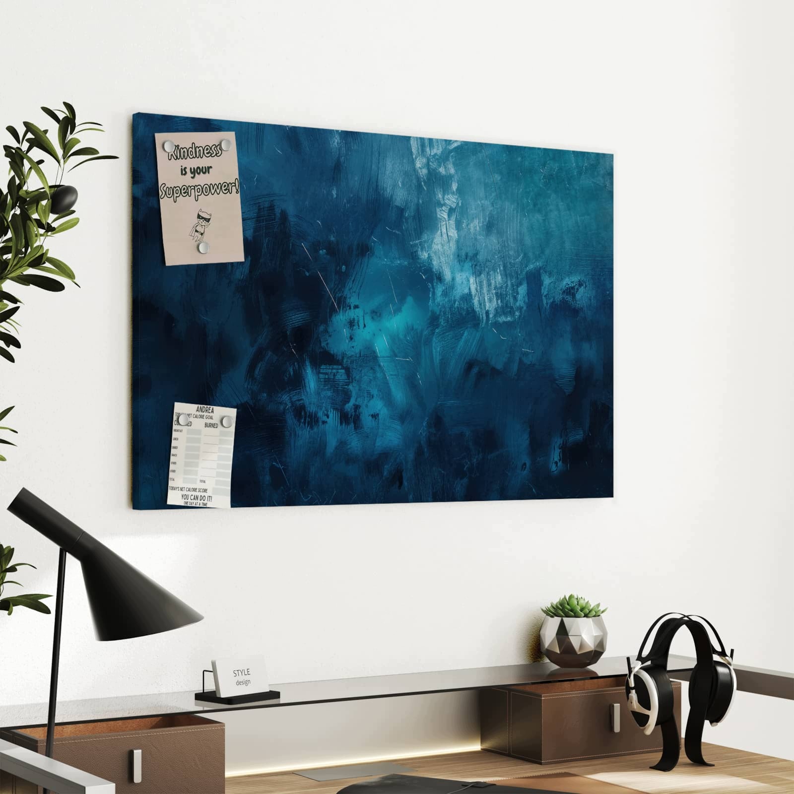Magnetická tabule – obraz na zeď Abstraktní odstíny modré | 60 × 40 cm