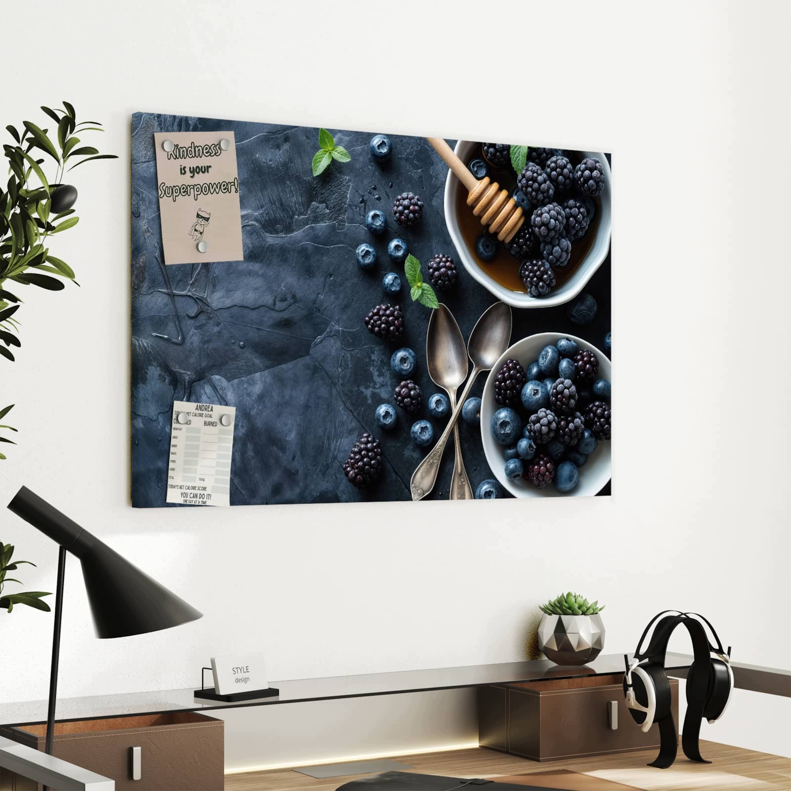 Magnetická tabule – obraz na zeď Zátiší s bobulemi | 60 × 40 cm