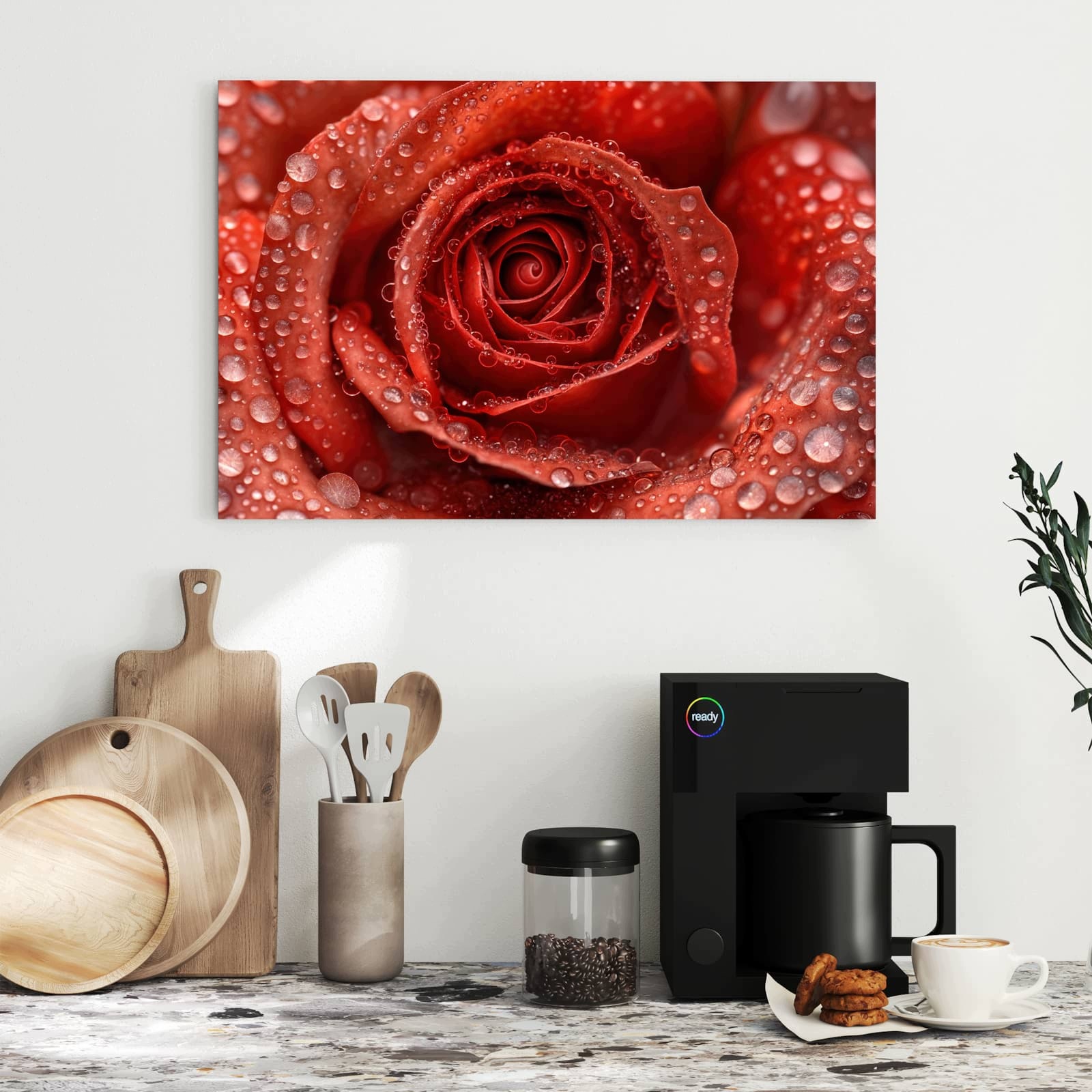 Magnetická tabule – obraz na zeď Kapky vody na růži | 60 × 40 cm