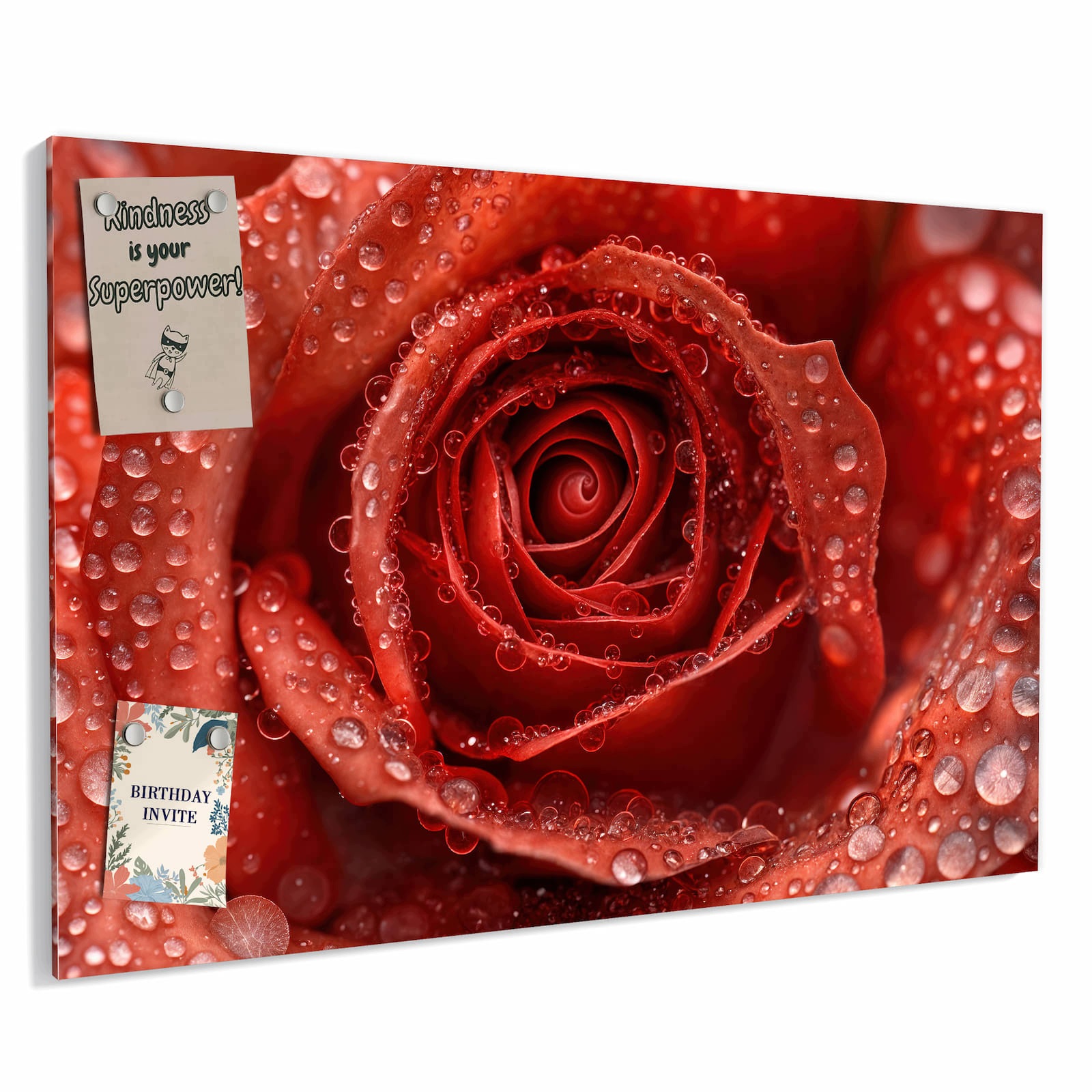 Magnetická tabule – obraz na zeď Kapky vody na růži | 60 × 40 cm