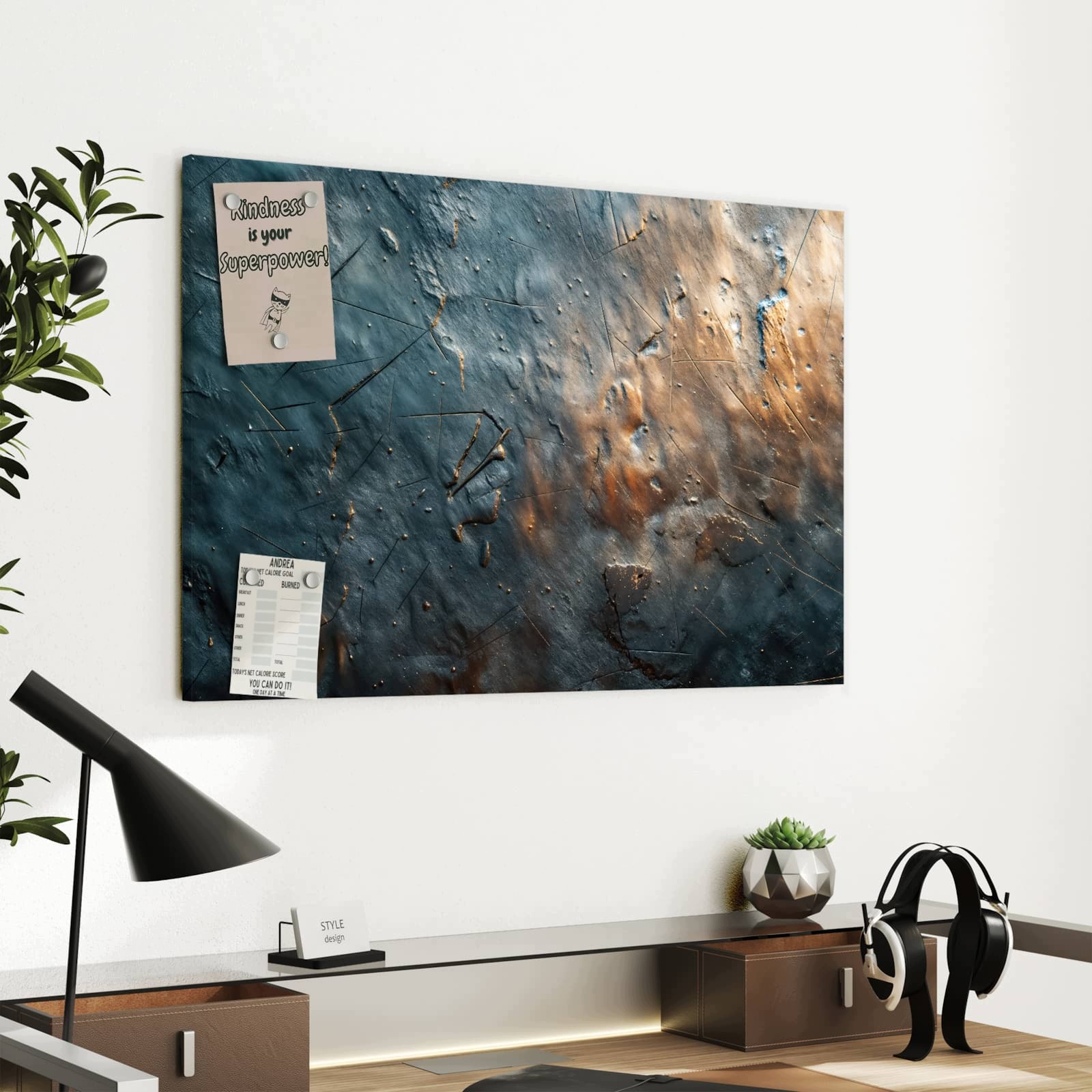 Magnetická tabule – obraz na zeď Kovový povrch – motiv 1 | 60 × 40 cm