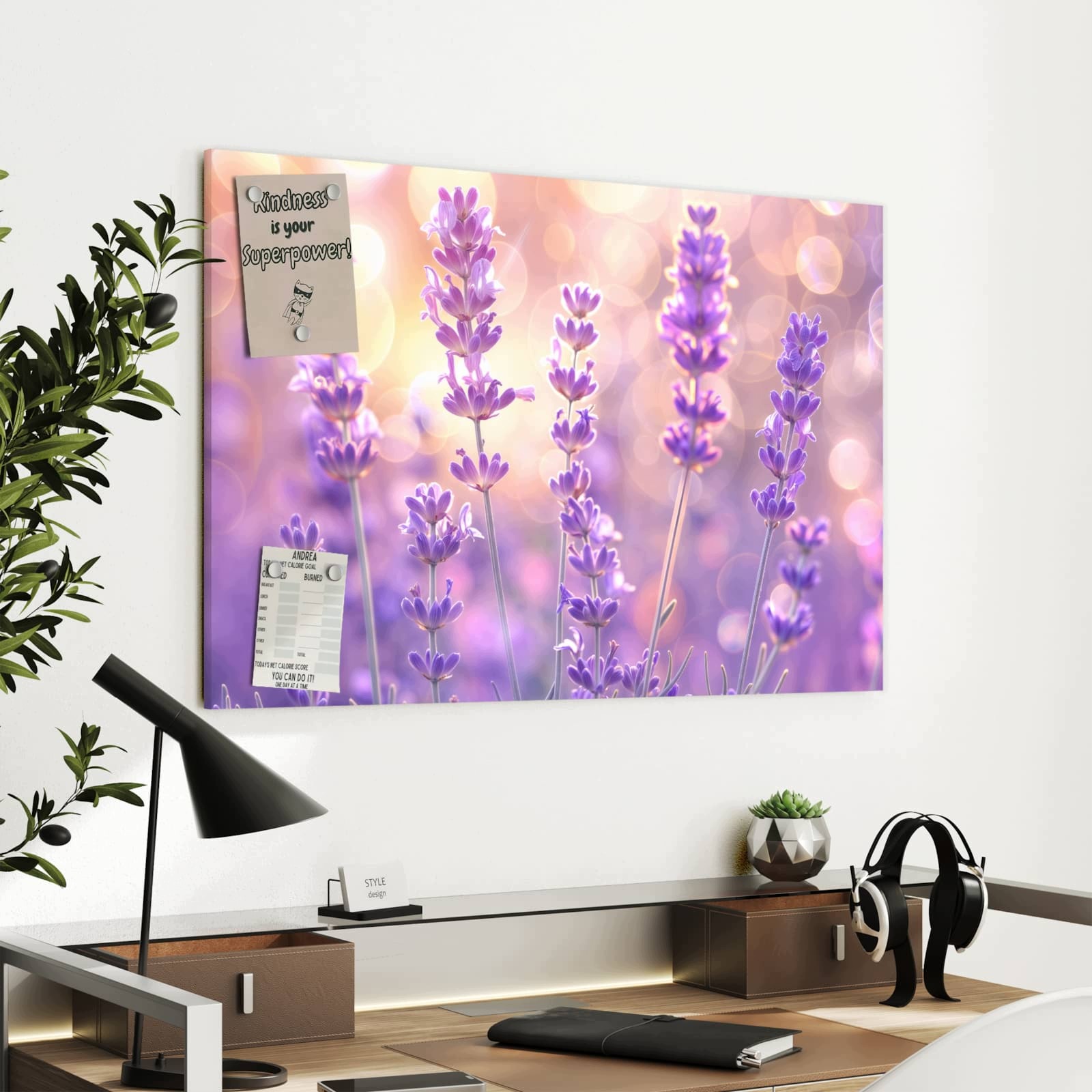 Magnetická tabule – obraz na zeď Pole kvetoucí levandule | 90 × 60 cm