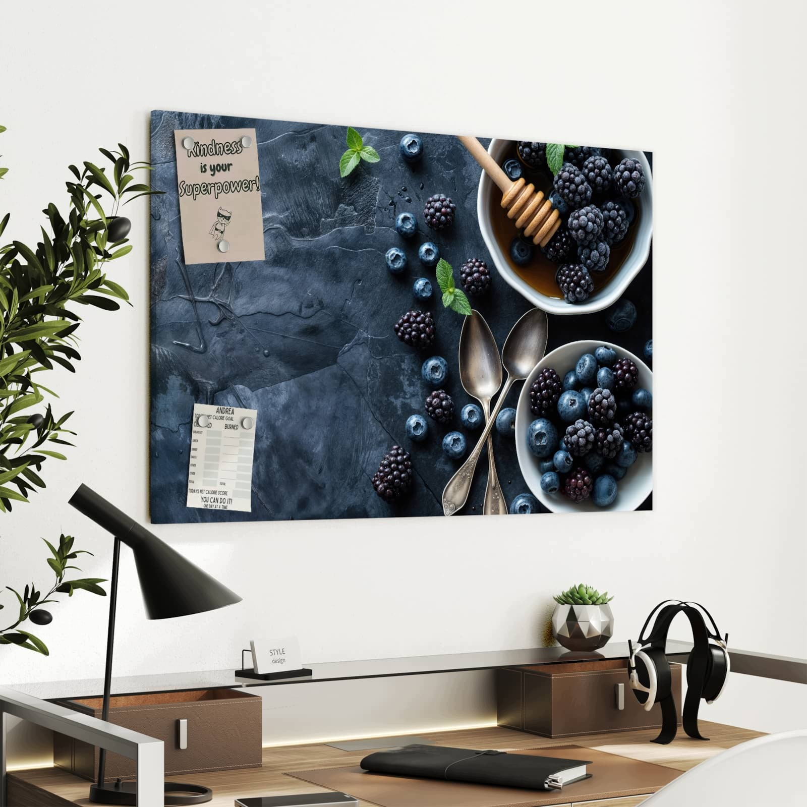 Magnetická tabule – obraz na zeď Zátiší s bobulemi | 90 × 60 cm