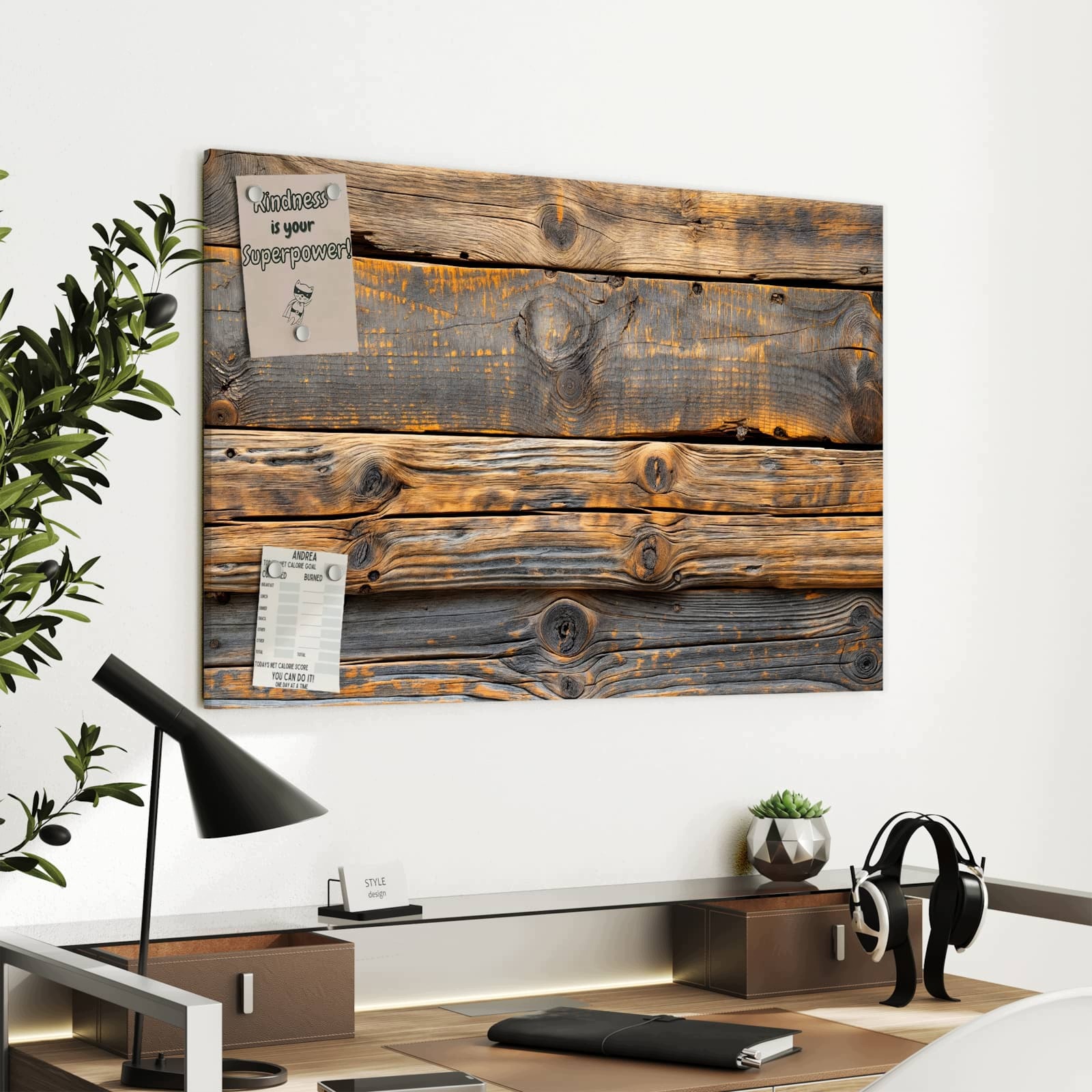 Magnetická tabule – obraz na zeď Rustikální prkna | 90 × 60 cm