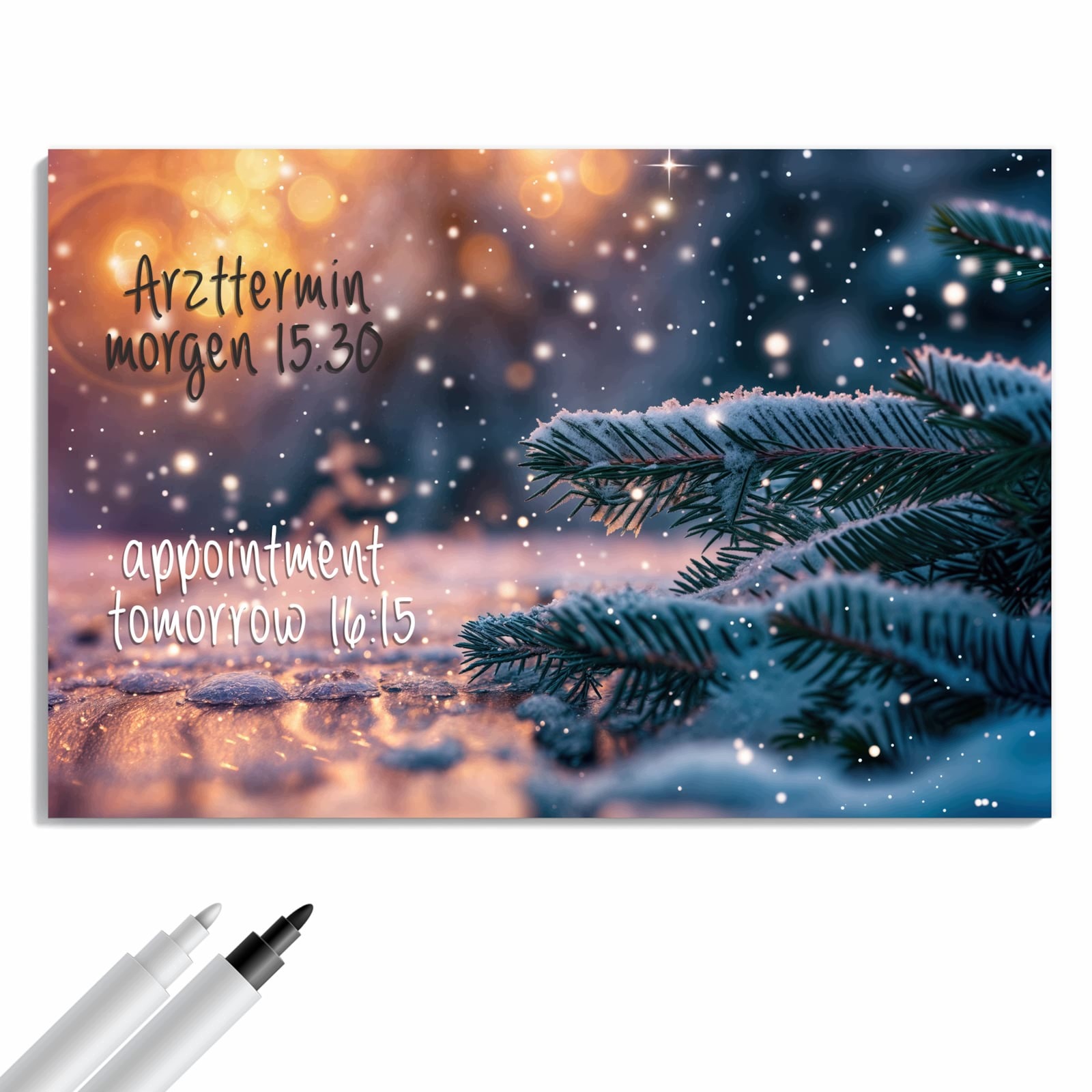 Magnetická tabule – obraz na zeď Zimní jedlové větvičky | 90 × 60 cm