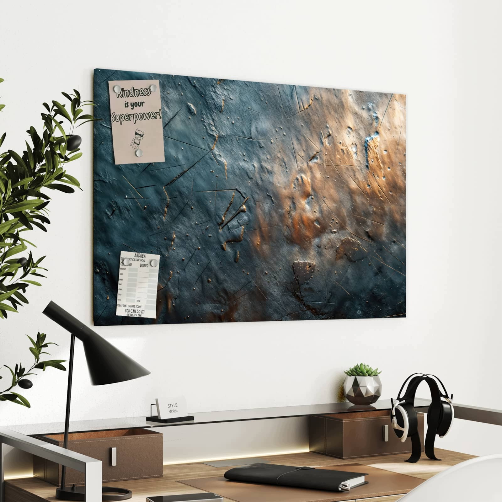 Magnetická tabule – obraz na zeď Kovový povrch – motiv 1 | 90 × 60 cm