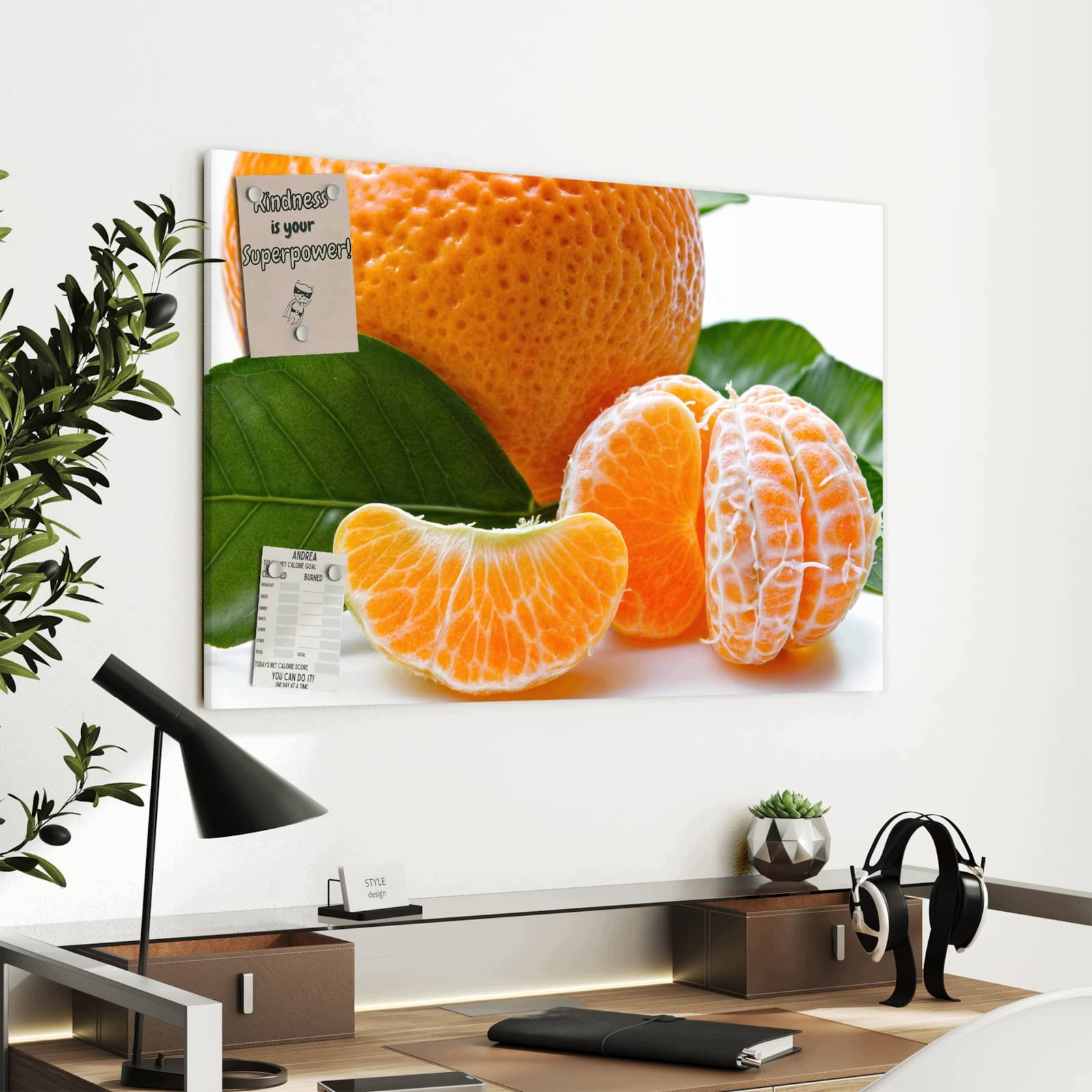 Magnetická tabule – obraz na zeď Čerstvá mandarinka | 90 × 60 cm