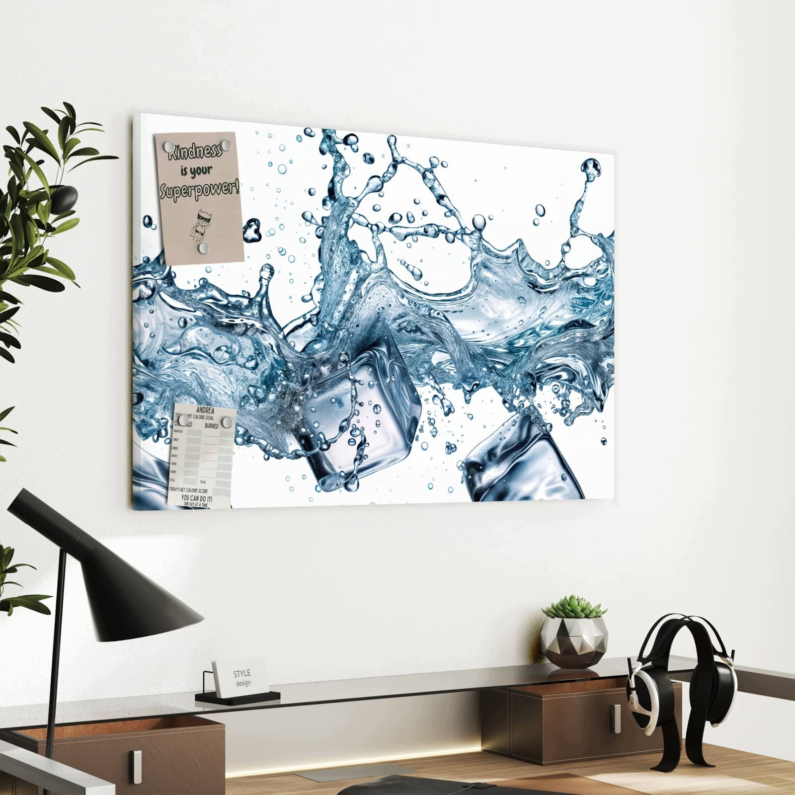 Magnetická tabule – obraz na zeď Cákance vody | 60 × 40 cm