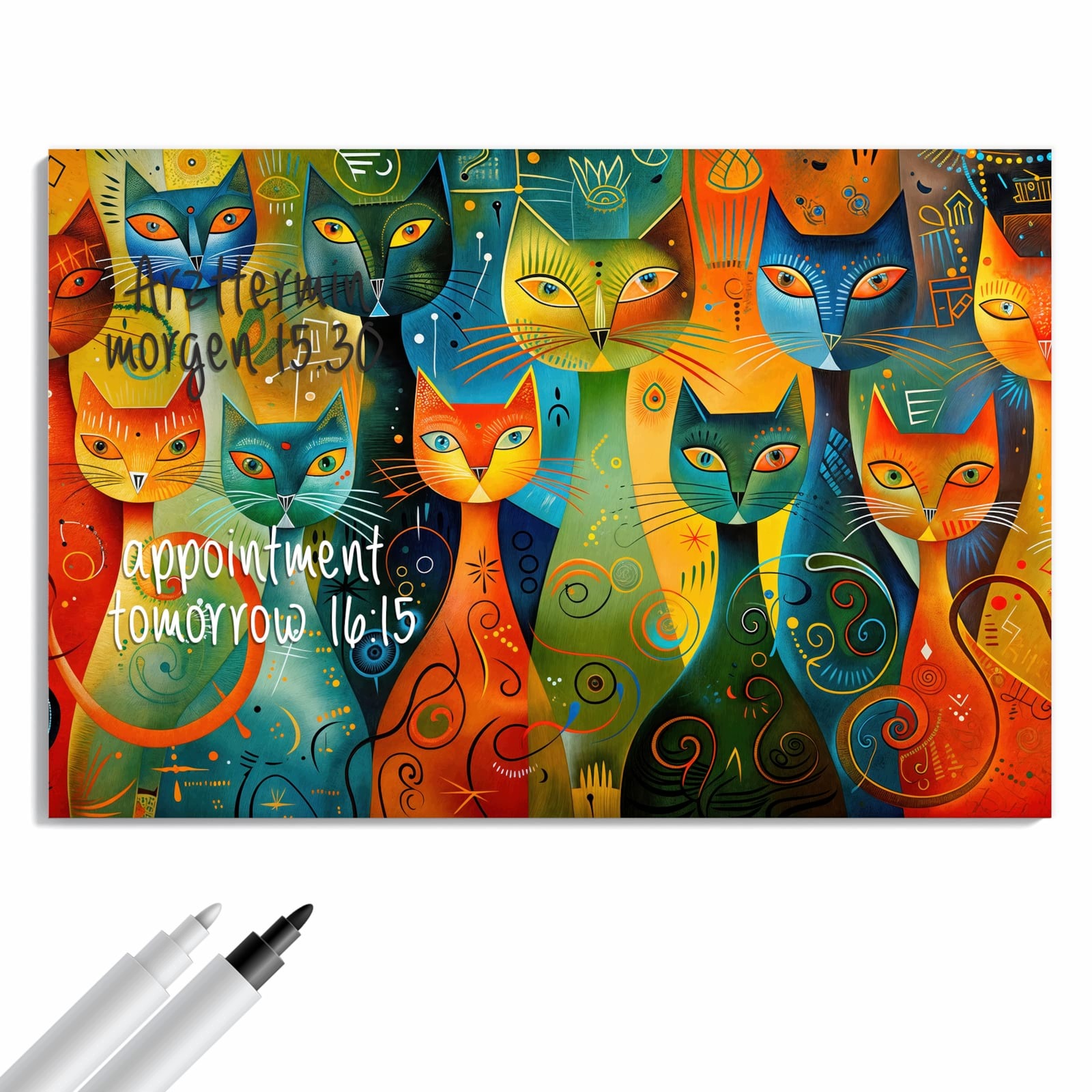 Magnetická tabule – obraz na zeď Barevné kočičí umění | 60 × 40 cm