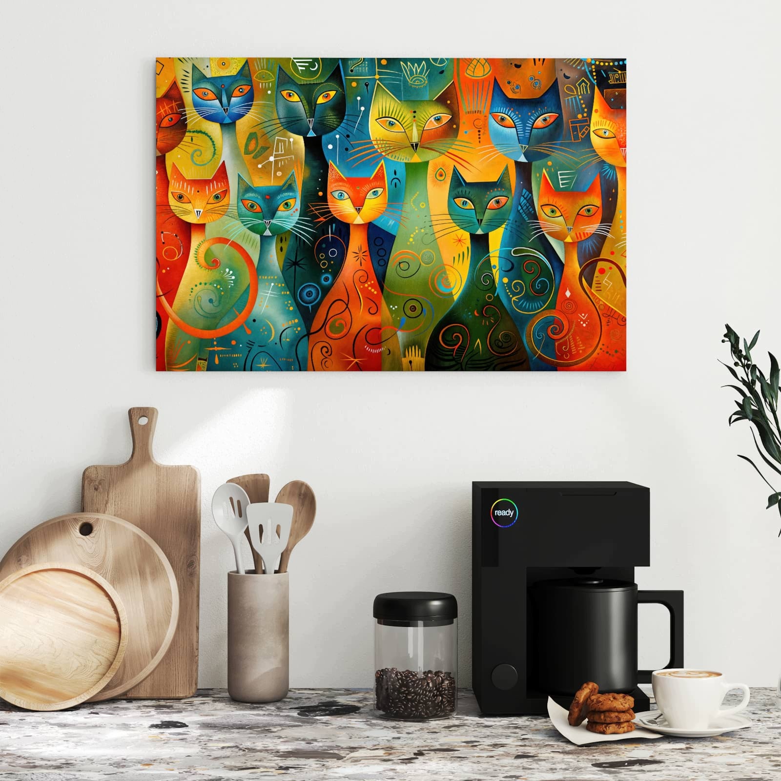 Magnetická tabule – obraz na zeď Barevné kočičí umění | 60 × 40 cm