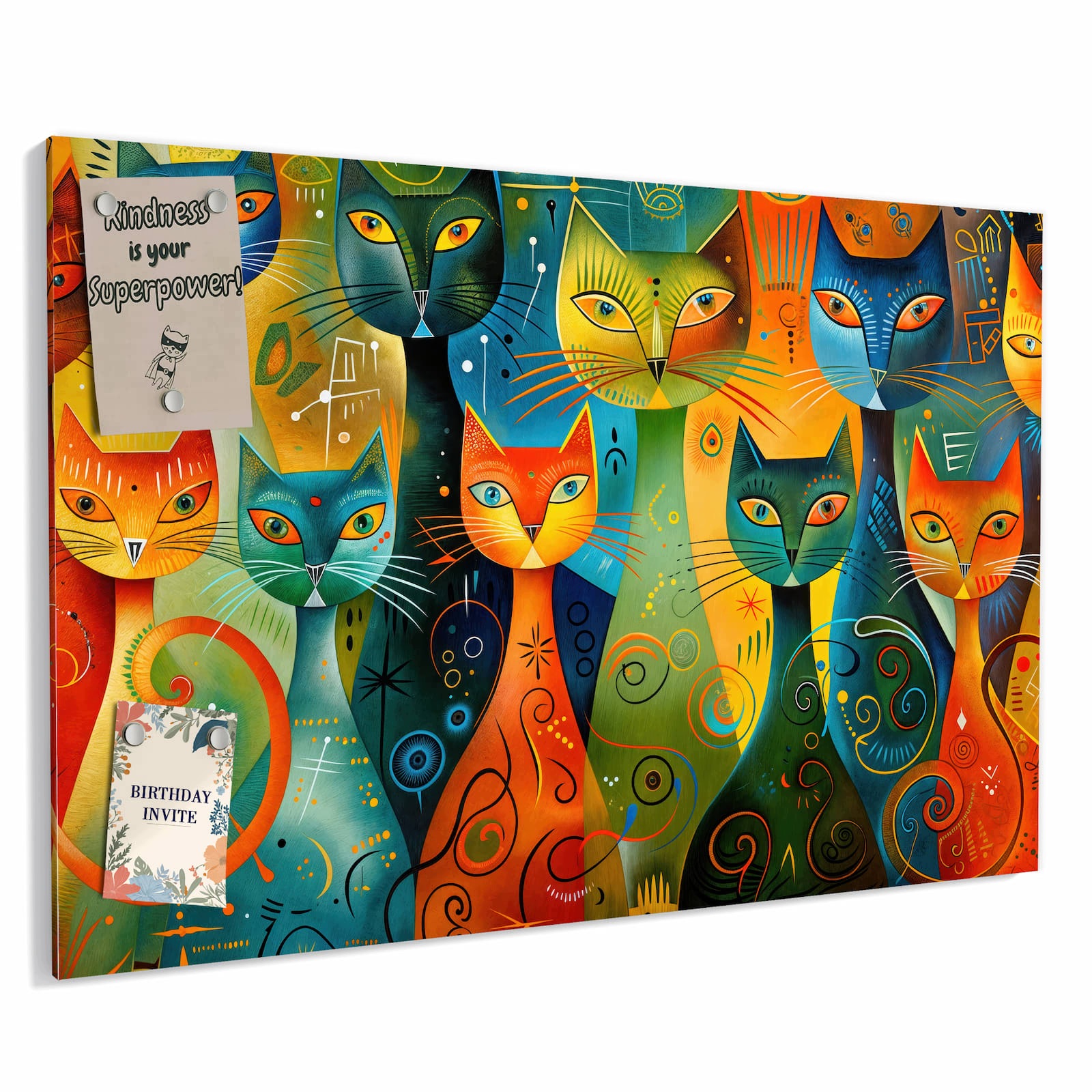 Magnetická tabule – obraz na zeď Barevné kočičí umění | 60 × 40 cm