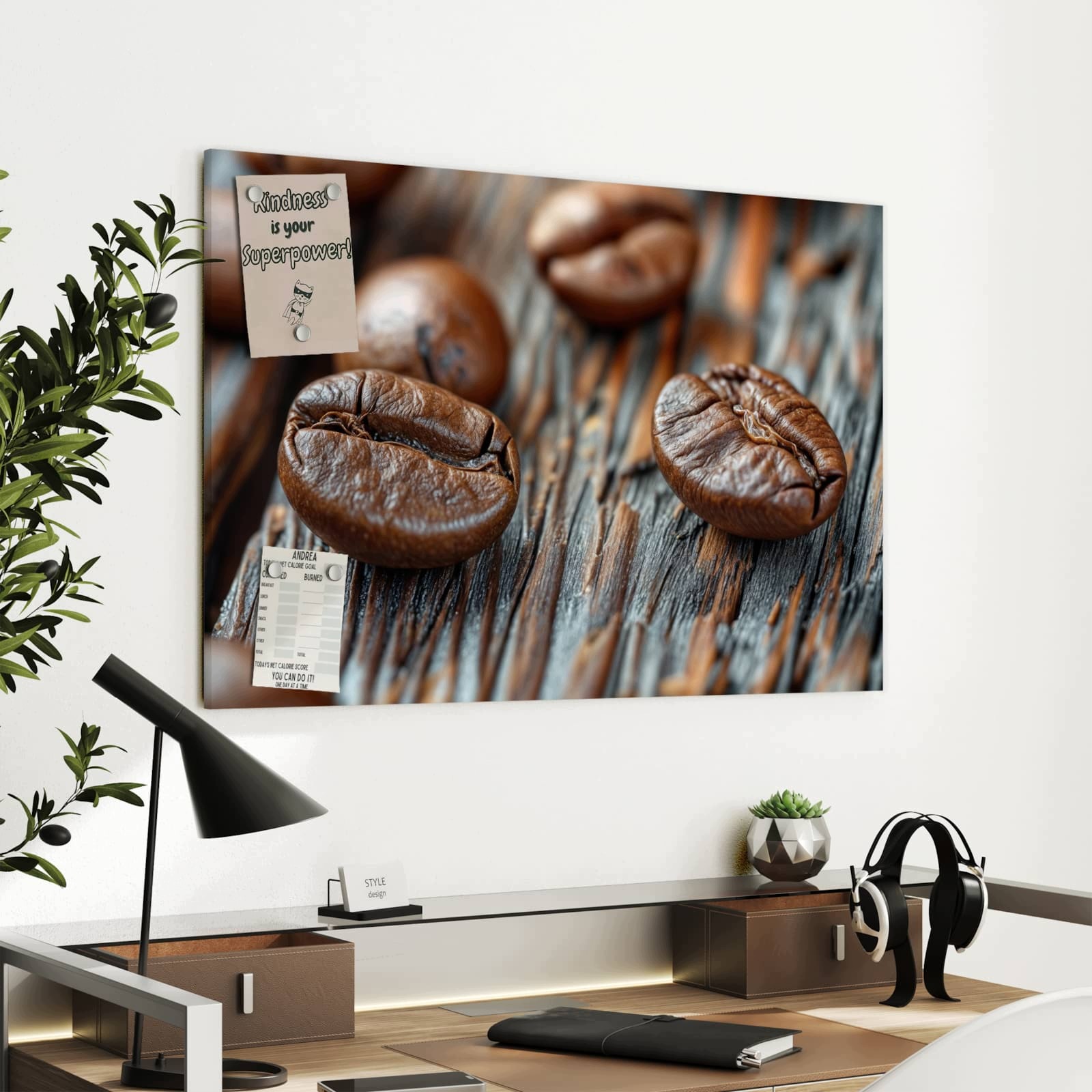 Magnetická tabule – obraz na zeď Jemná zrna kávy | 90 × 60 cm