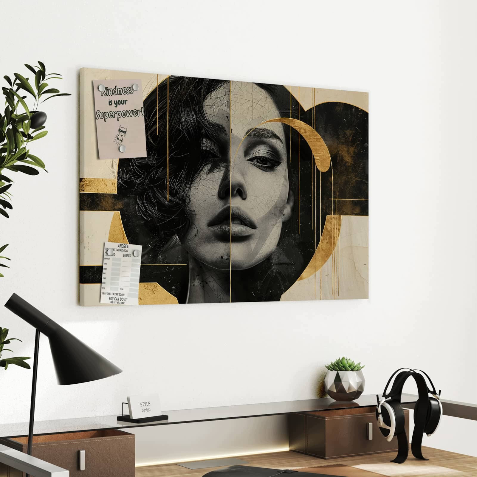 Magnetická tabule – obraz na zeď Umělecký portrét | 60 × 40 cm
