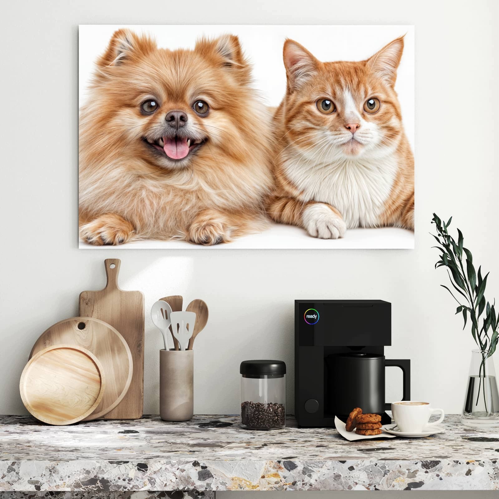 Magnetická tabule – obraz na zeď Pes a kočka | 90 × 60 cm