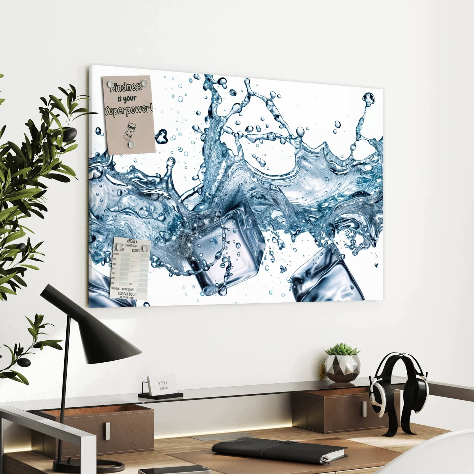 Magnetická tabule – obraz na zeď Cákance vody | 90 × 60 cm