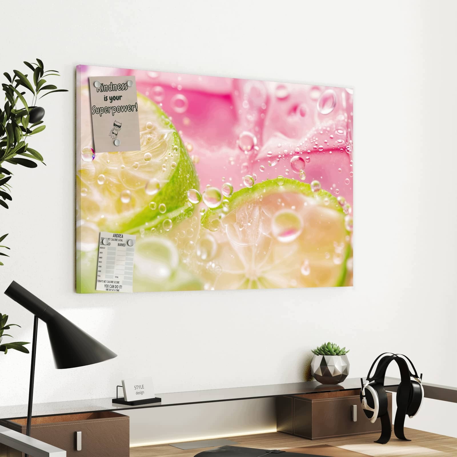 Magnetická tabule – obraz na zeď Cákance limetek | 60 × 40 cm