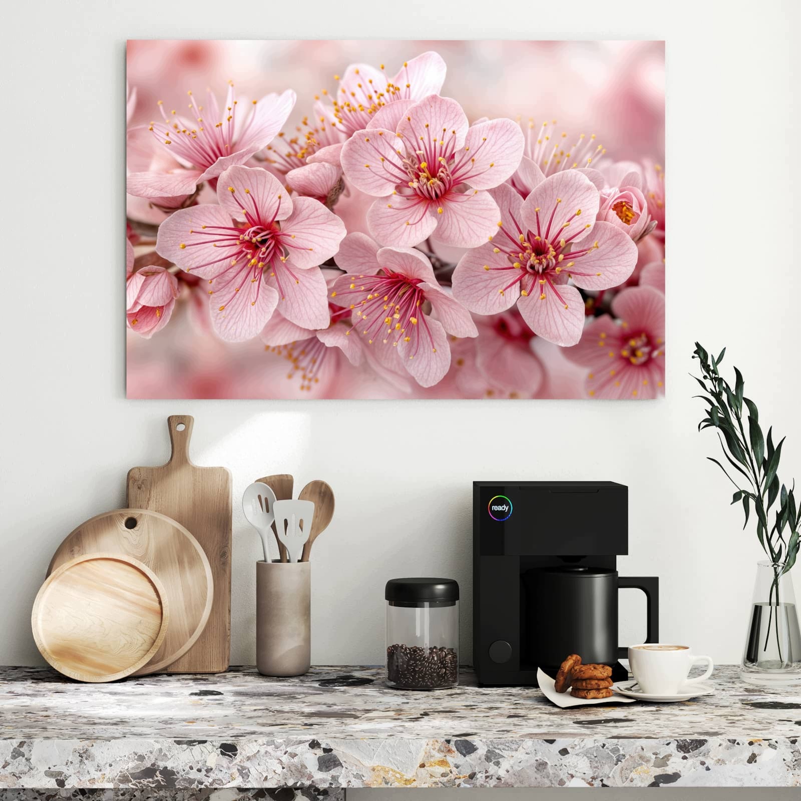 Magnetická tabule – obraz na zeď Větvička květu třešní | 90 × 60 cm