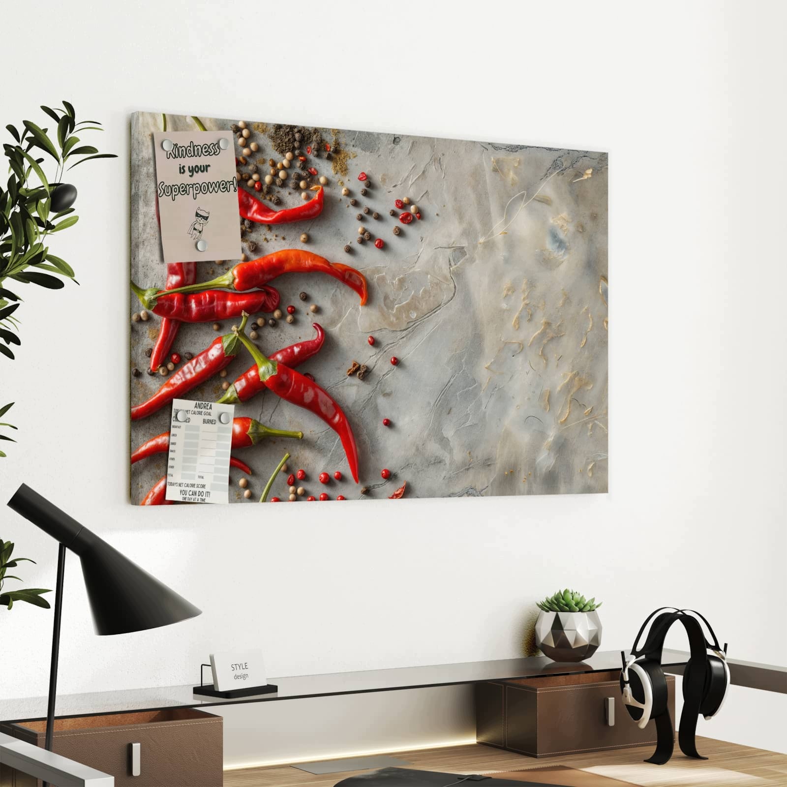 Magnetická tabule – obraz na zeď Chilli papričky | 60 × 40 cm