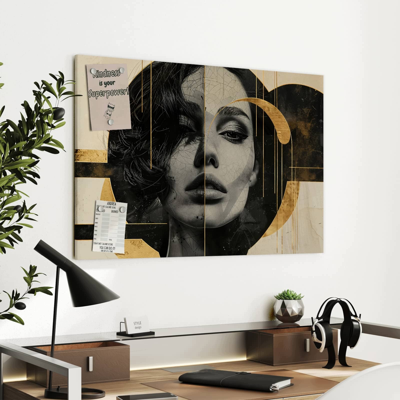 Magnetická tabule – obraz na zeď Umělecký portrét | 90 × 60 cm