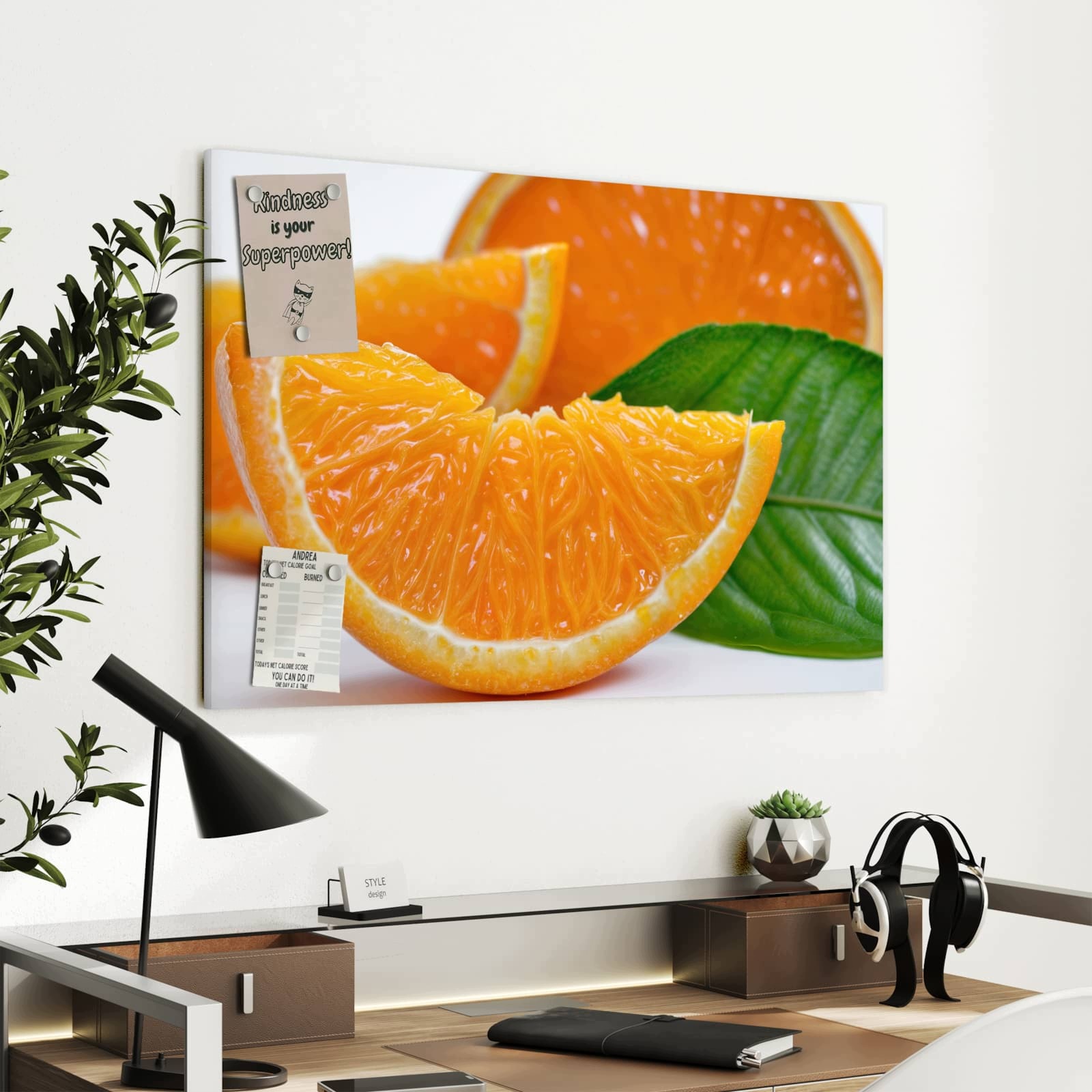 Magnetická tabule – obraz na zeď Plátky pomeranče | 90 × 60 cm
