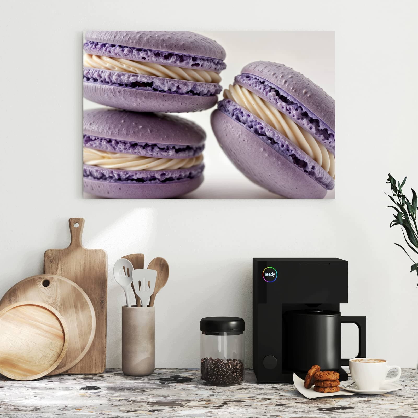 Magnetická tabule – obraz na zeď Fialové makronky | 60 × 40 cm