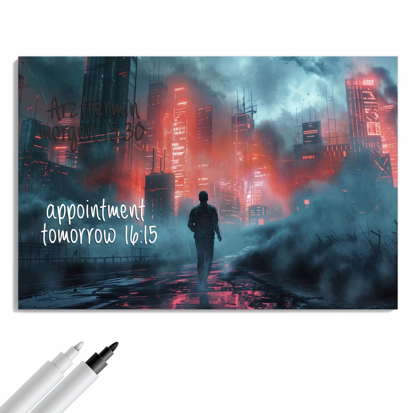 Magnetická tabule – obraz na zeď Neonové město | 60 × 40 cm