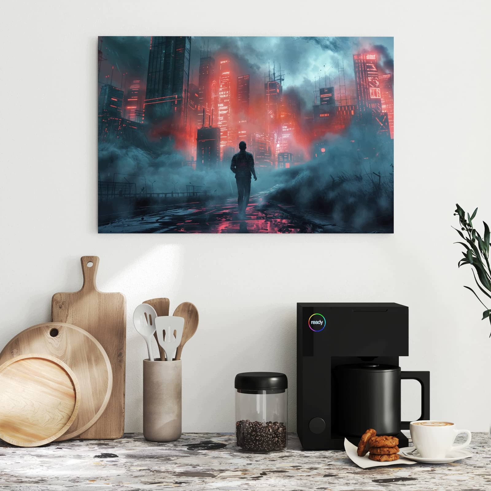 Magnetická tabule – obraz na zeď Neonové město | 60 × 40 cm