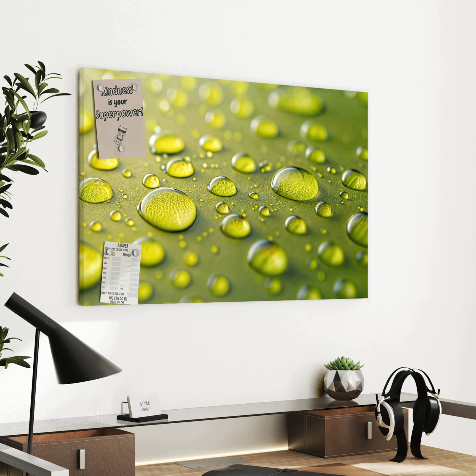 Magnetická tabule – obraz na zeď Kapky vody – detail | 60 × 40 cm