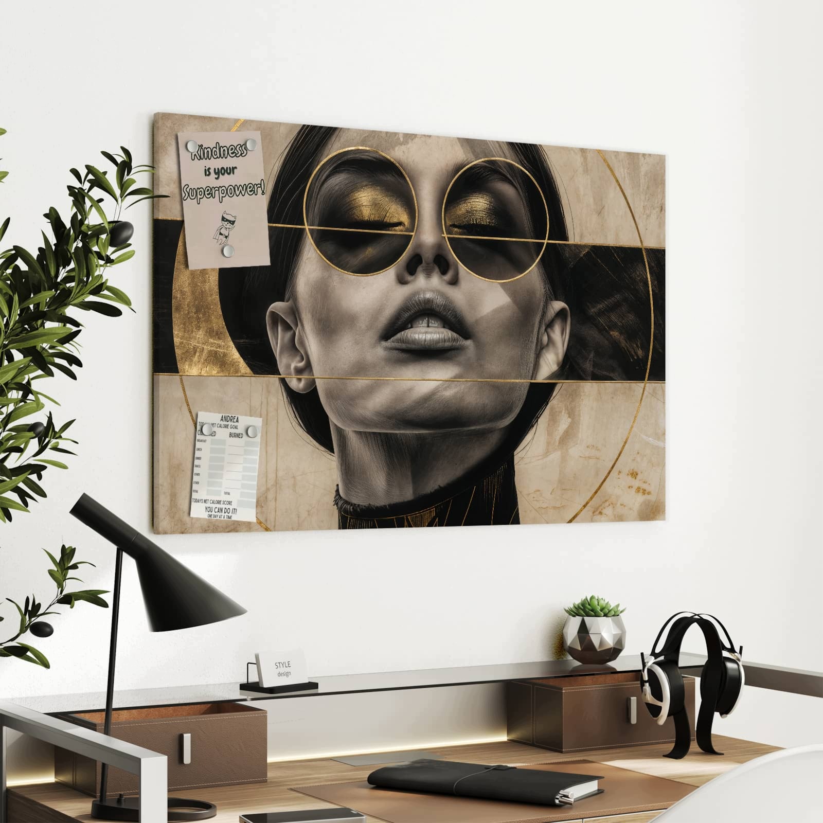 Magnetická tabule – obraz na zeď Abstraktní brýle | 90 × 60 cm