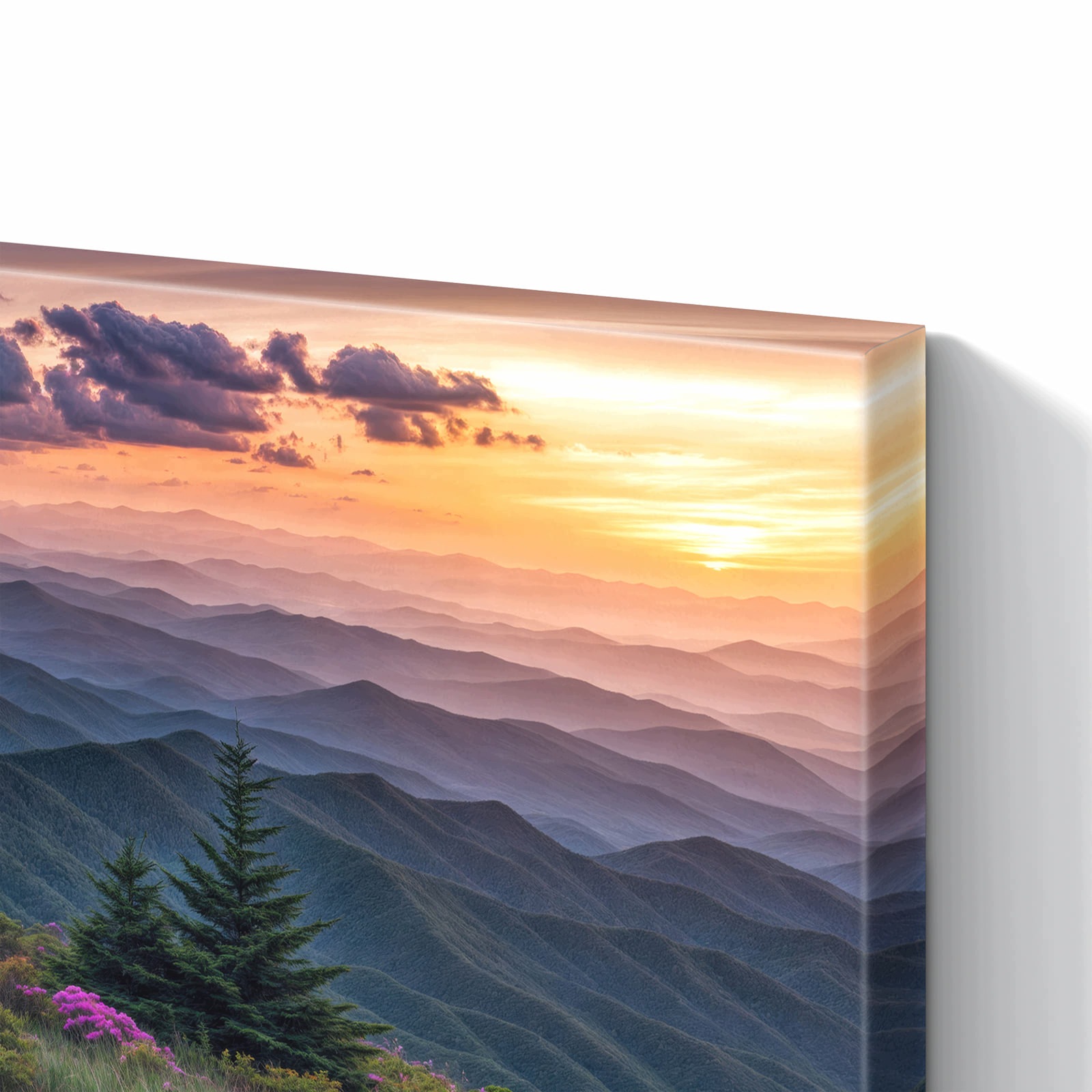 Magnetická tabule – obraz na zeď Horská krajina s květinami | 60 × 40 cm