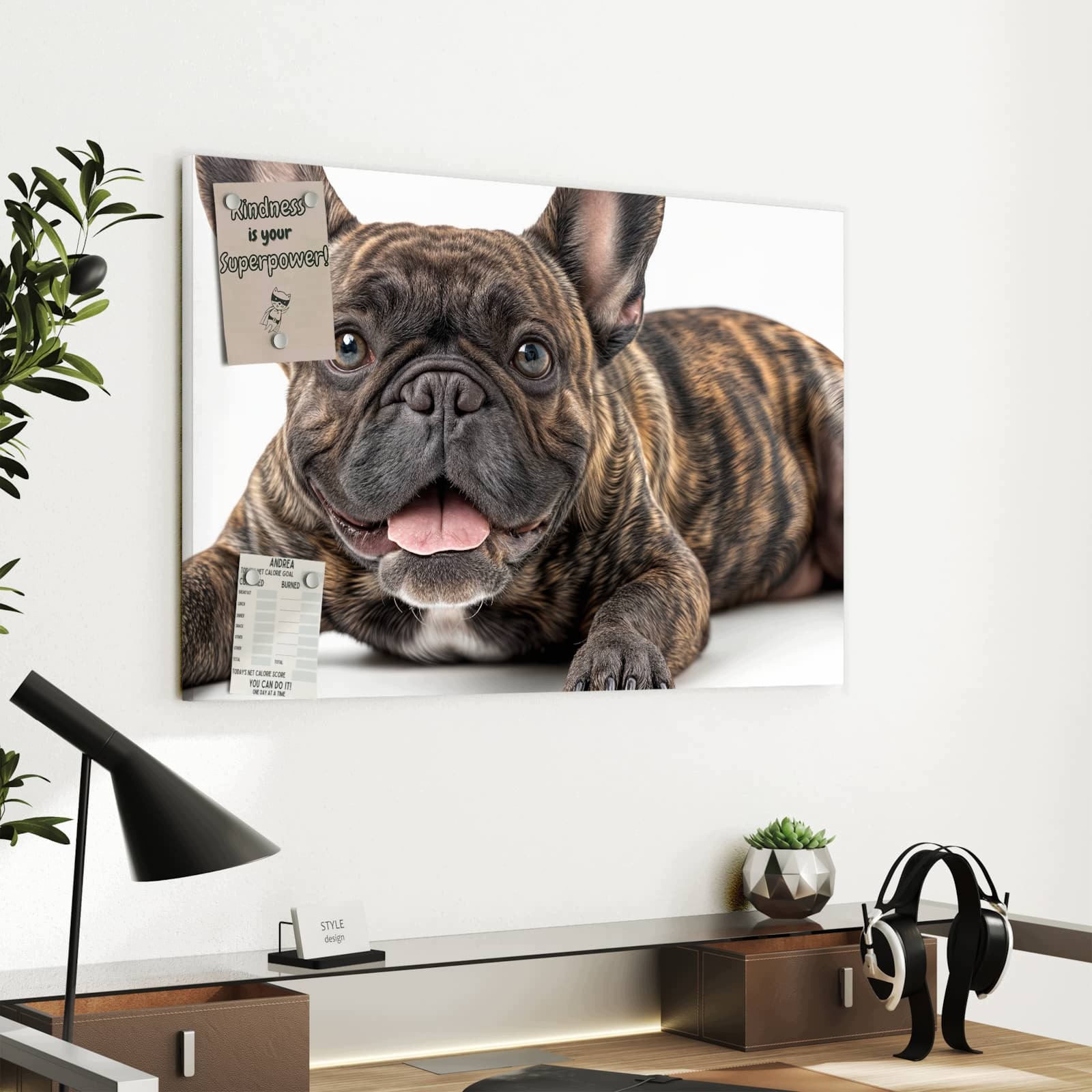 Magnetická tabule – obraz na zeď Portrét francouzského buldočka | 60 × 40 cm