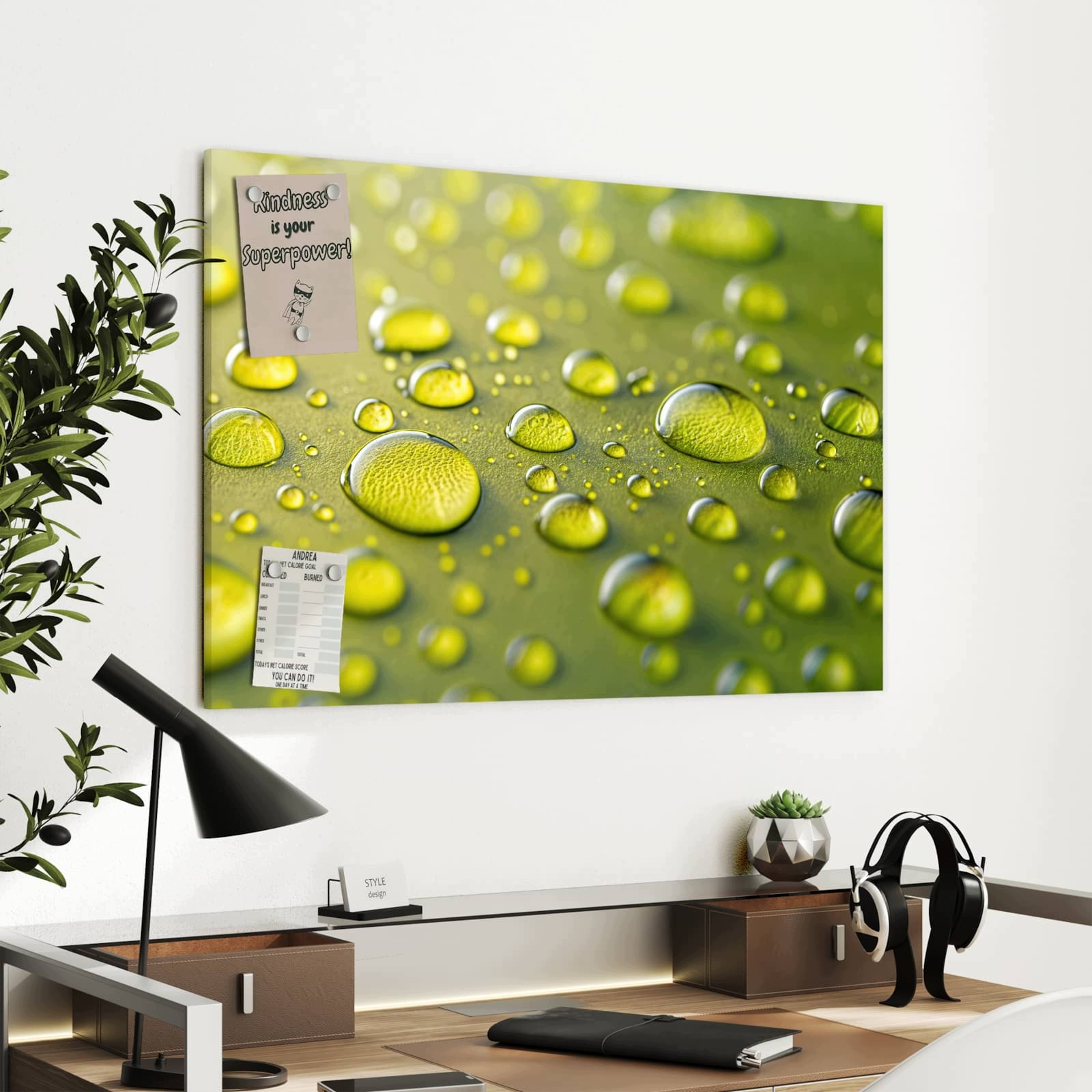 Magnetická tabule – obraz na zeď Kapky vody – detail | 90 × 60 cm