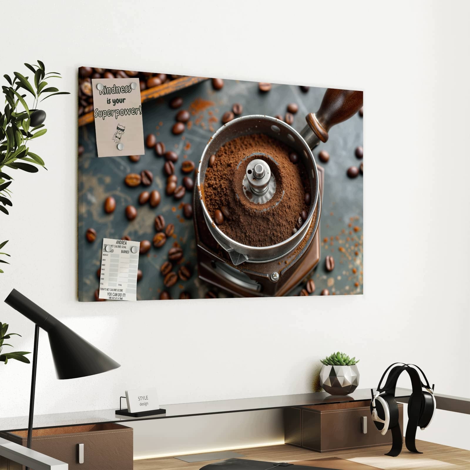 Magnetická tabule – obraz na zeď Mlýnek na kávu | 60 × 40 cm