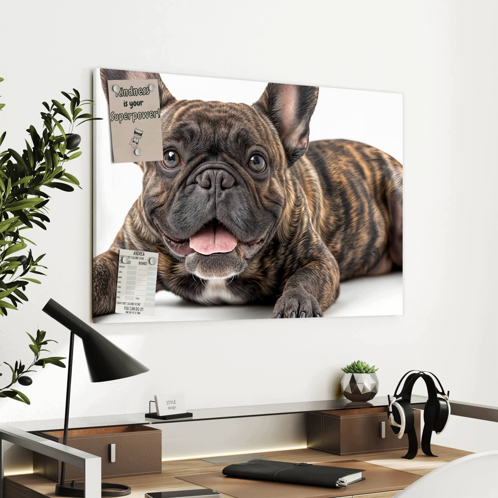 Magnetická tabule – obraz na zeď Portrét francouzského buldočka | 90 × 60 cm