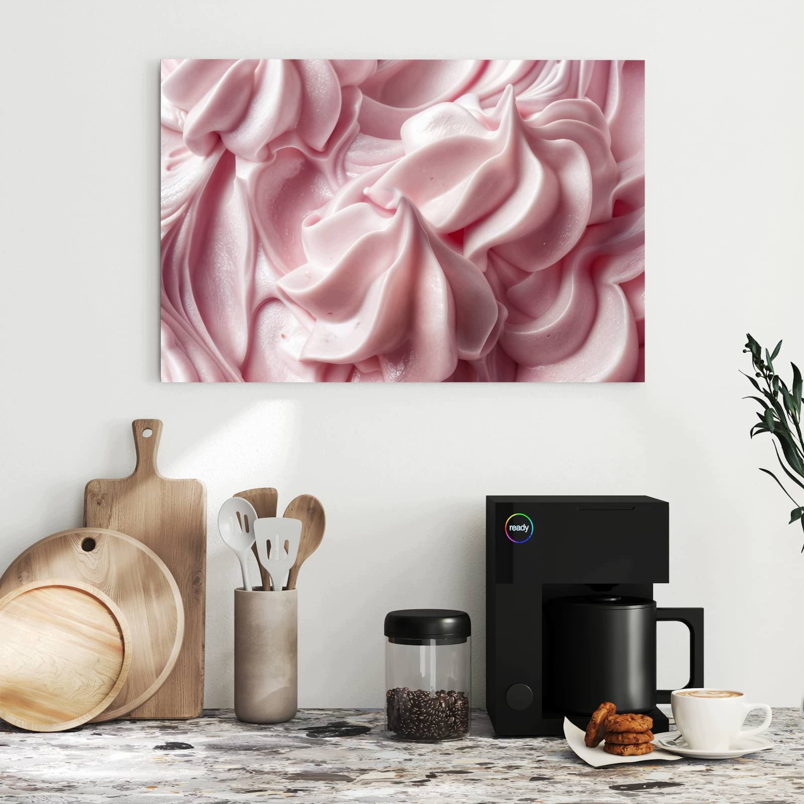 Magnetická tabule – obraz na zeď Jemný krém s pěnou | 60 × 40 cm