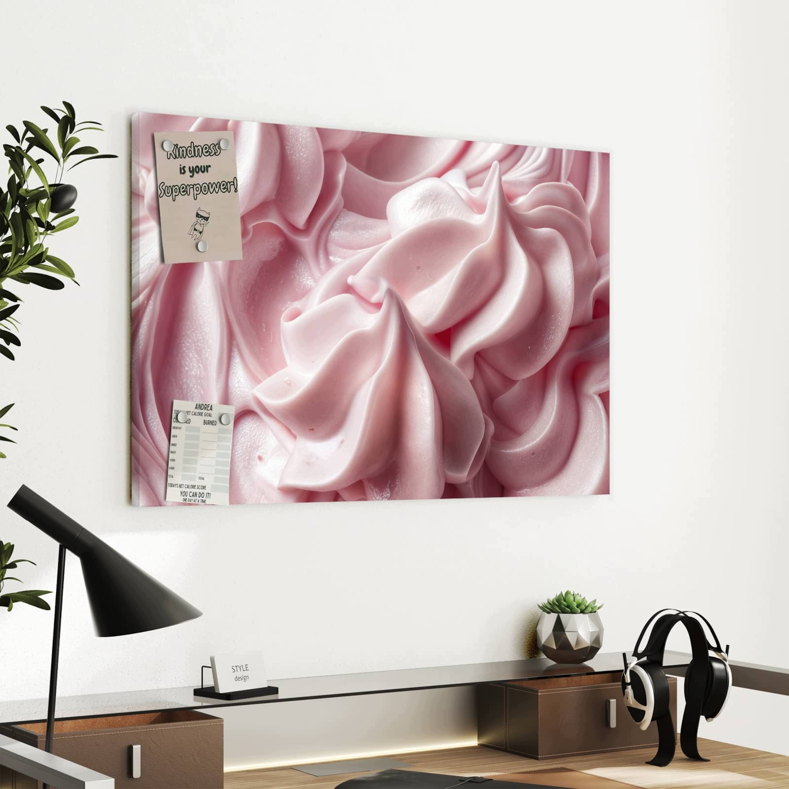 Magnetická tabule – obraz na zeď Jemný krém s pěnou | 60 × 40 cm